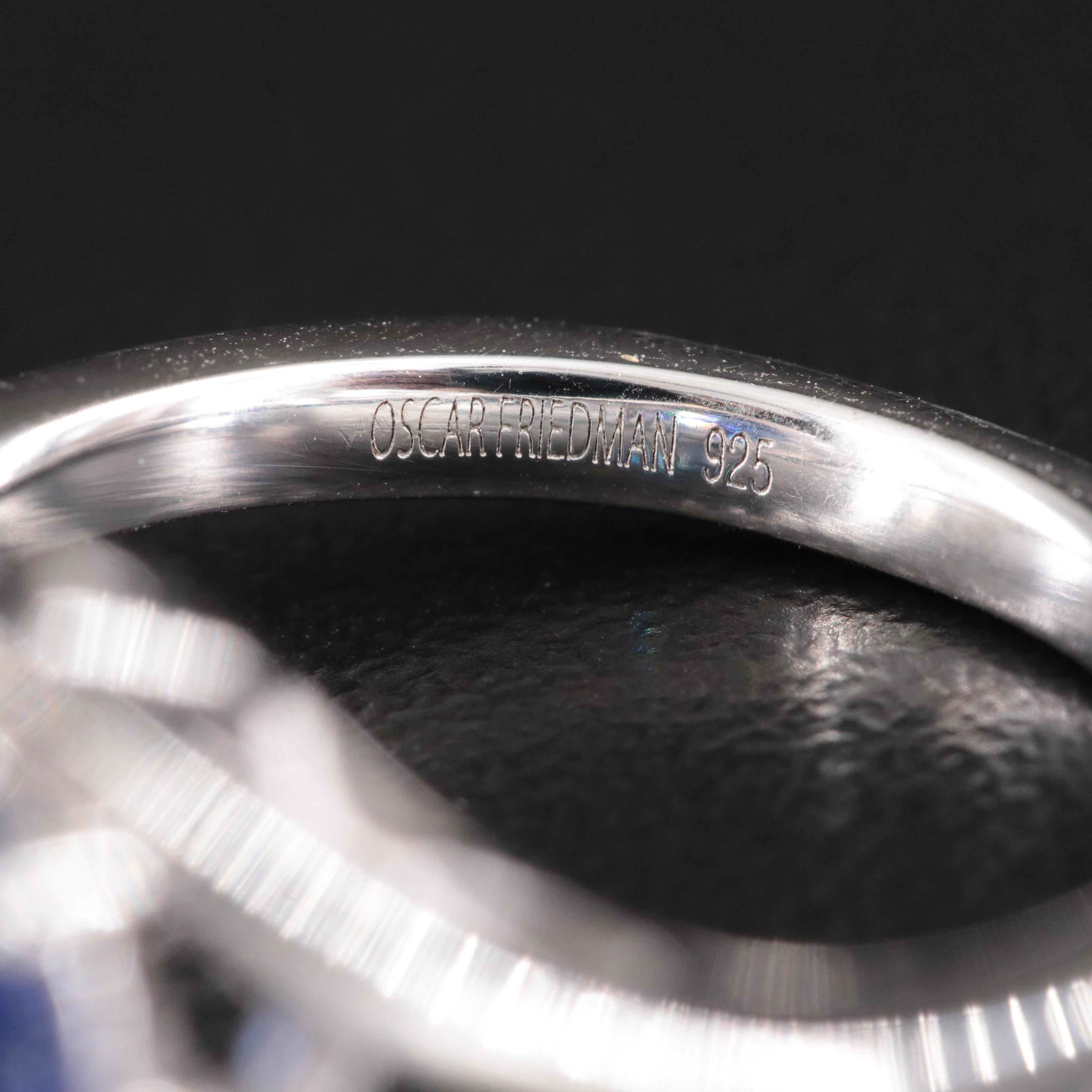 Oscar Friedman Sterling Tanzanite and Diamond Ring