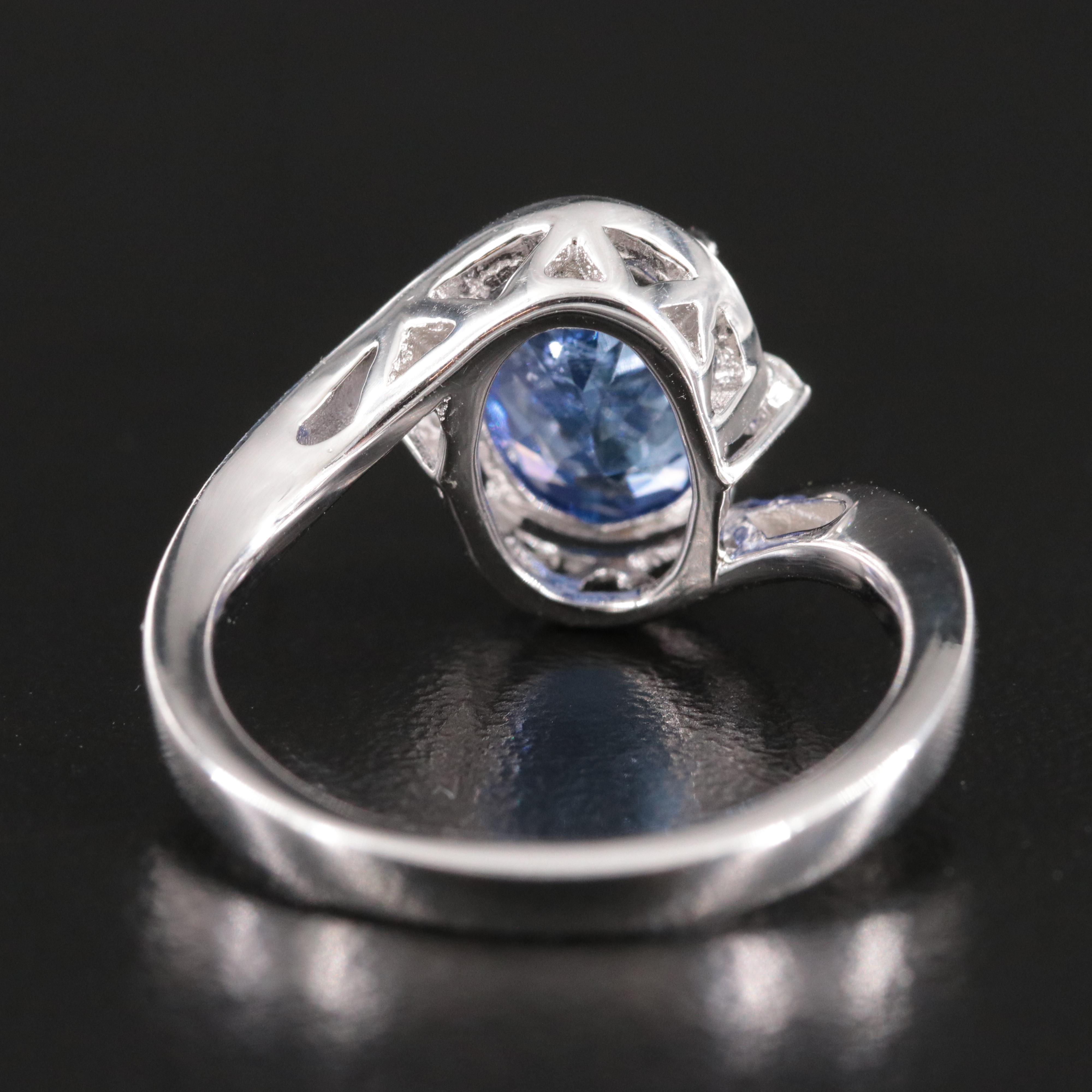 Oscar Friedman Sterling Tanzanite and Diamond Ring