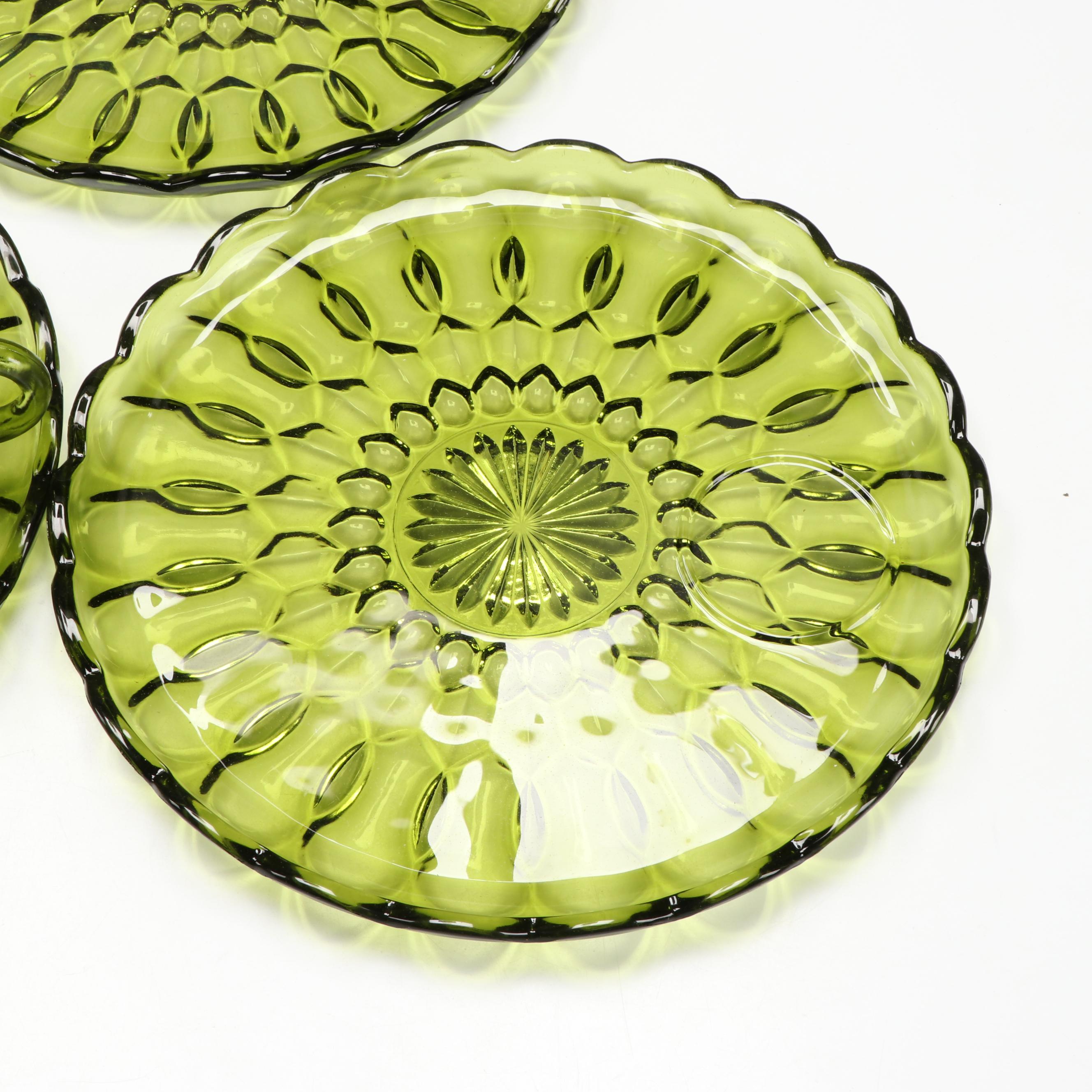 Vintage Anchor Hocking "Fairfield" Eight Piece Snack Set