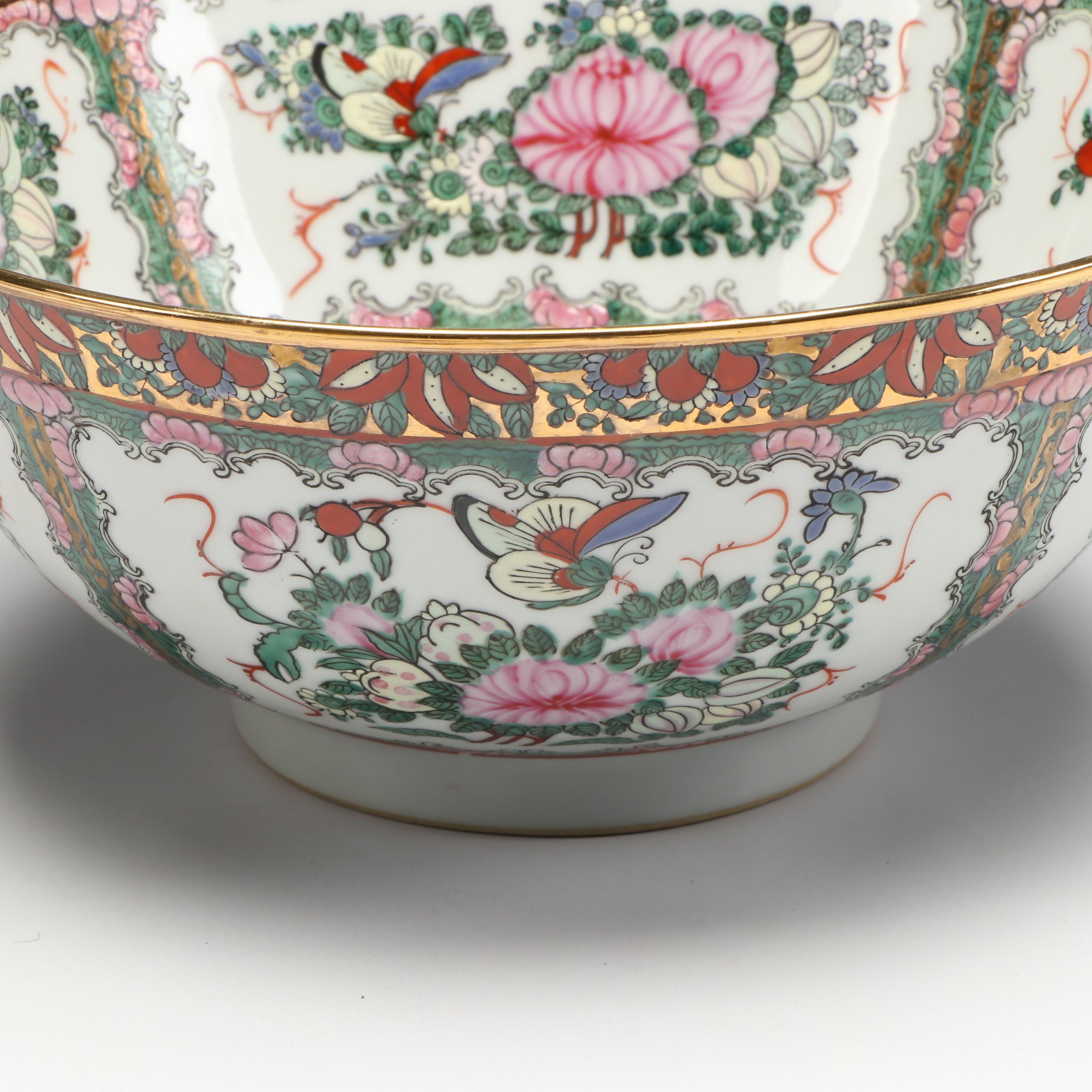 Andrea by Sadek Rose Medallion Porcelain Decorative Bowl