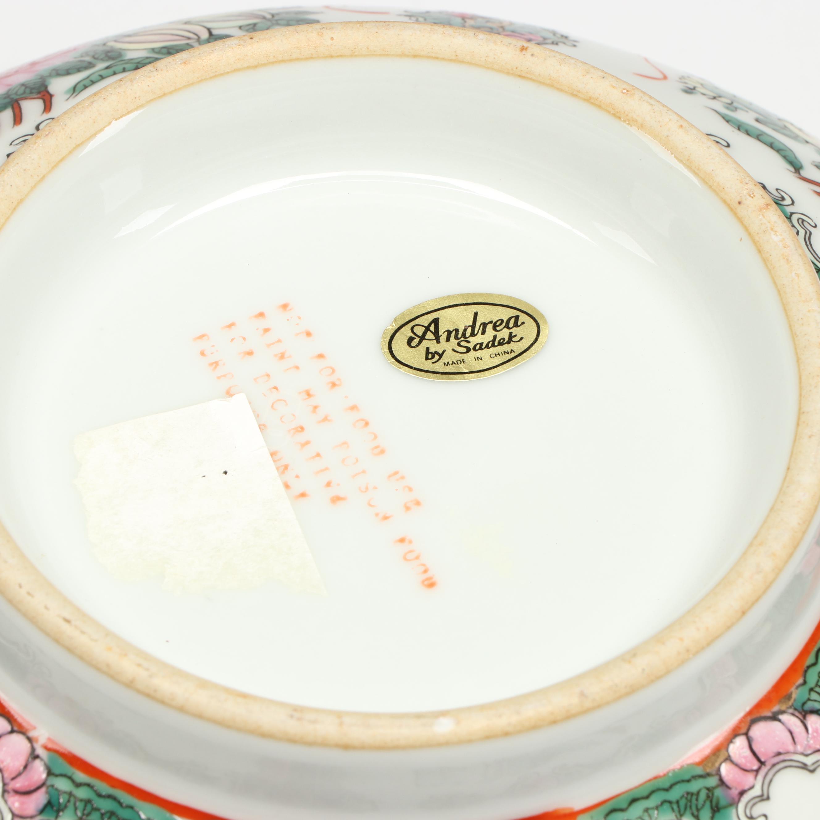 Andrea by Sadek Rose Medallion Porcelain Decorative Bowl