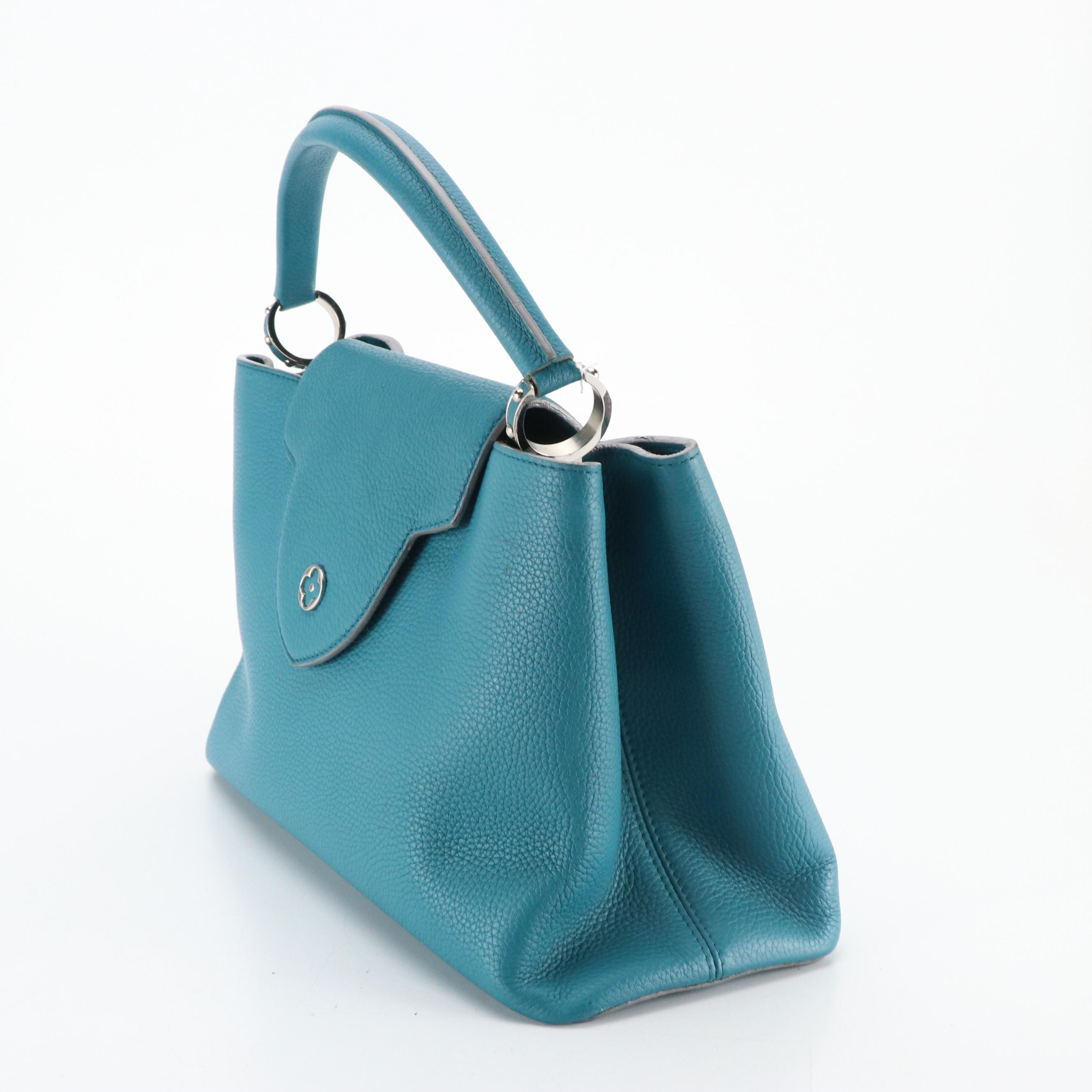 Louis Vuitton Turquoise Taurillon Leather Capucines Bag