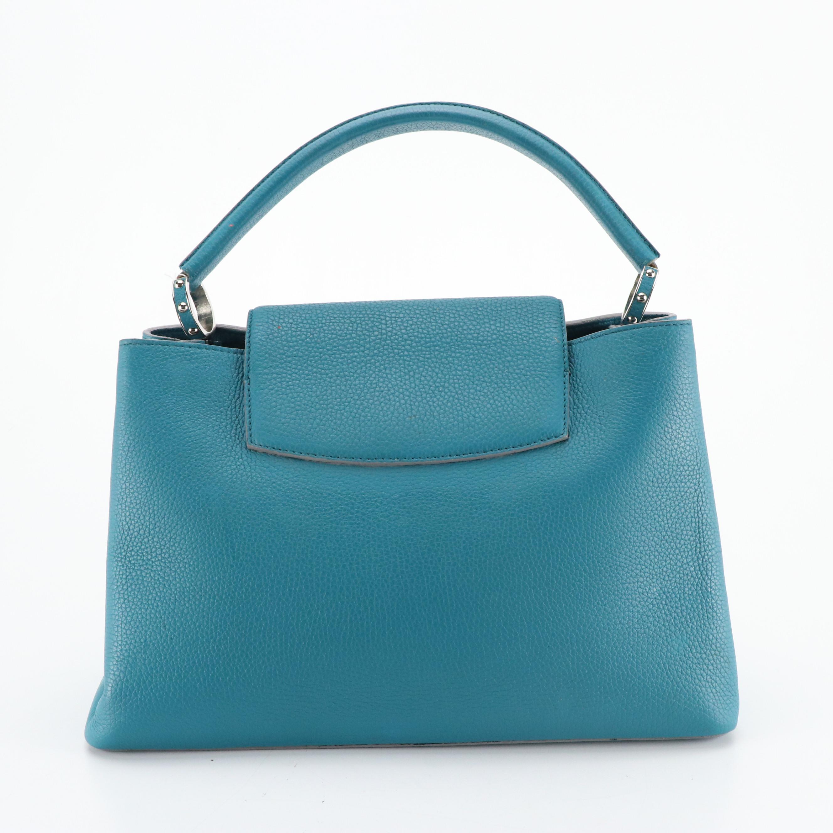 Louis Vuitton Turquoise Taurillon Leather Capucines Bag