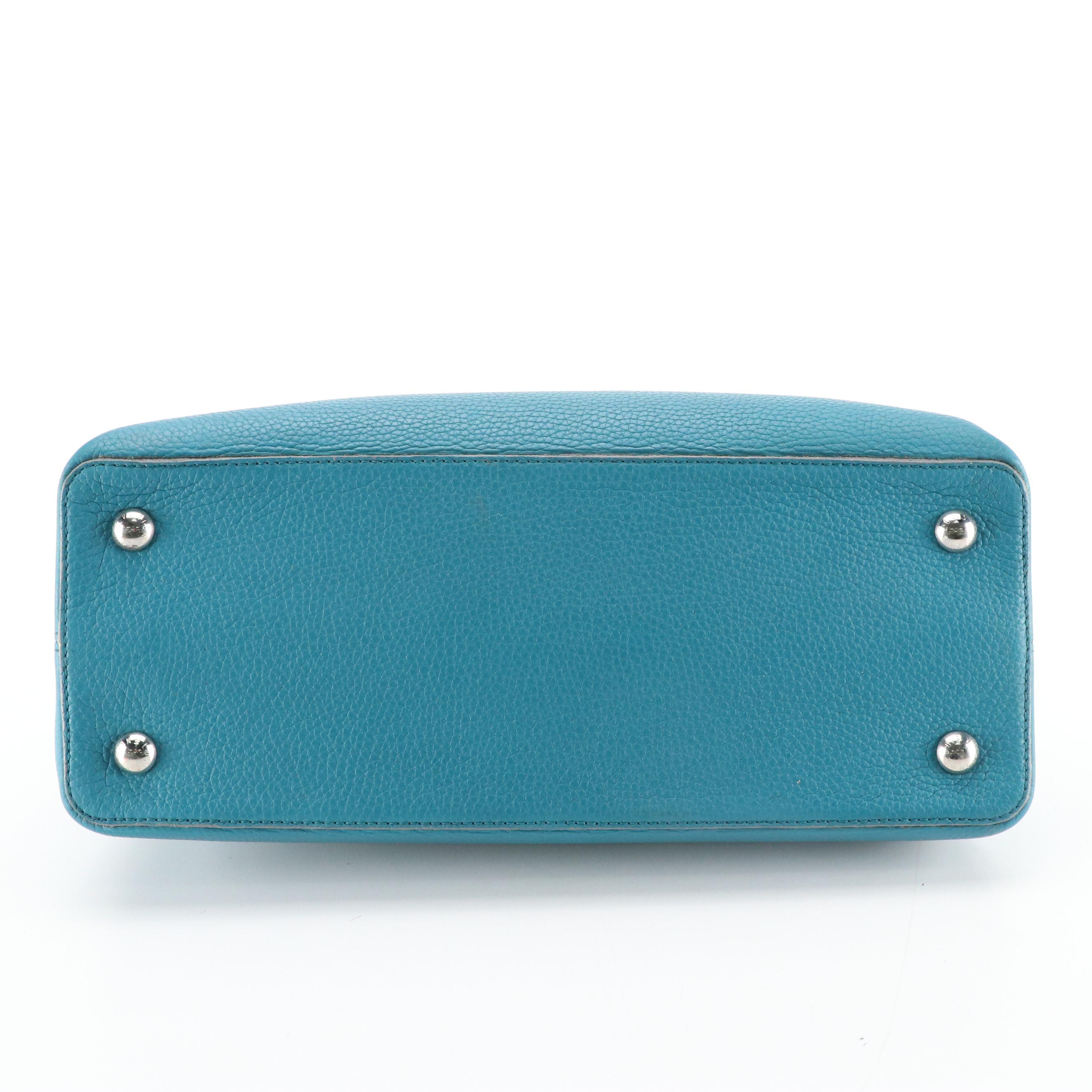 Louis Vuitton Turquoise Taurillon Leather Capucines Bag