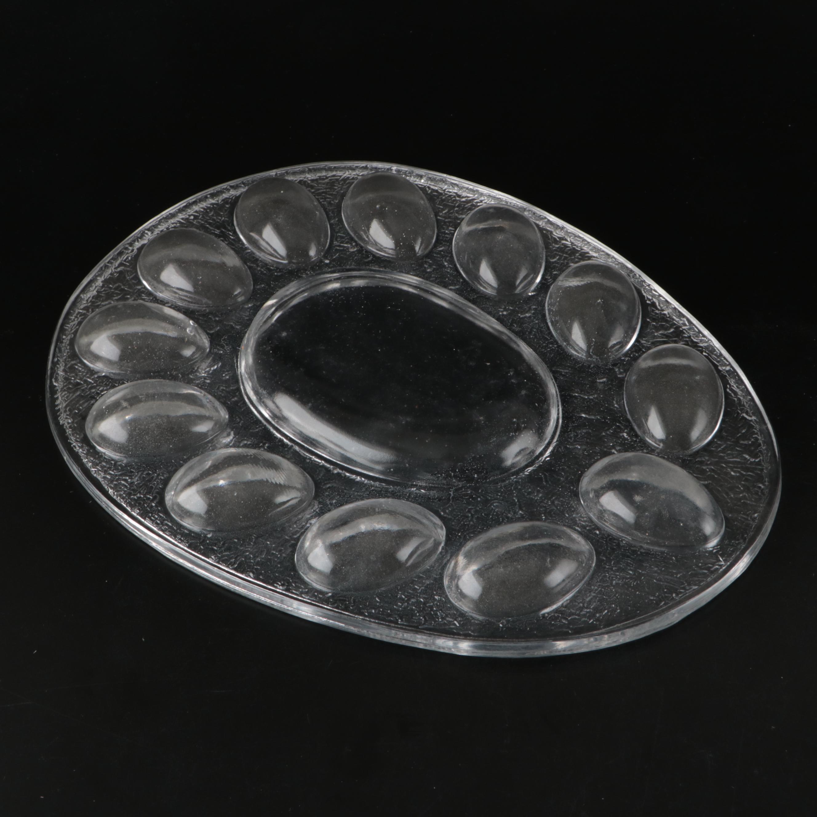 Ceramic Tiered Tray, Glass Egg Dishes, Glass Tumblers, and Glass Plates