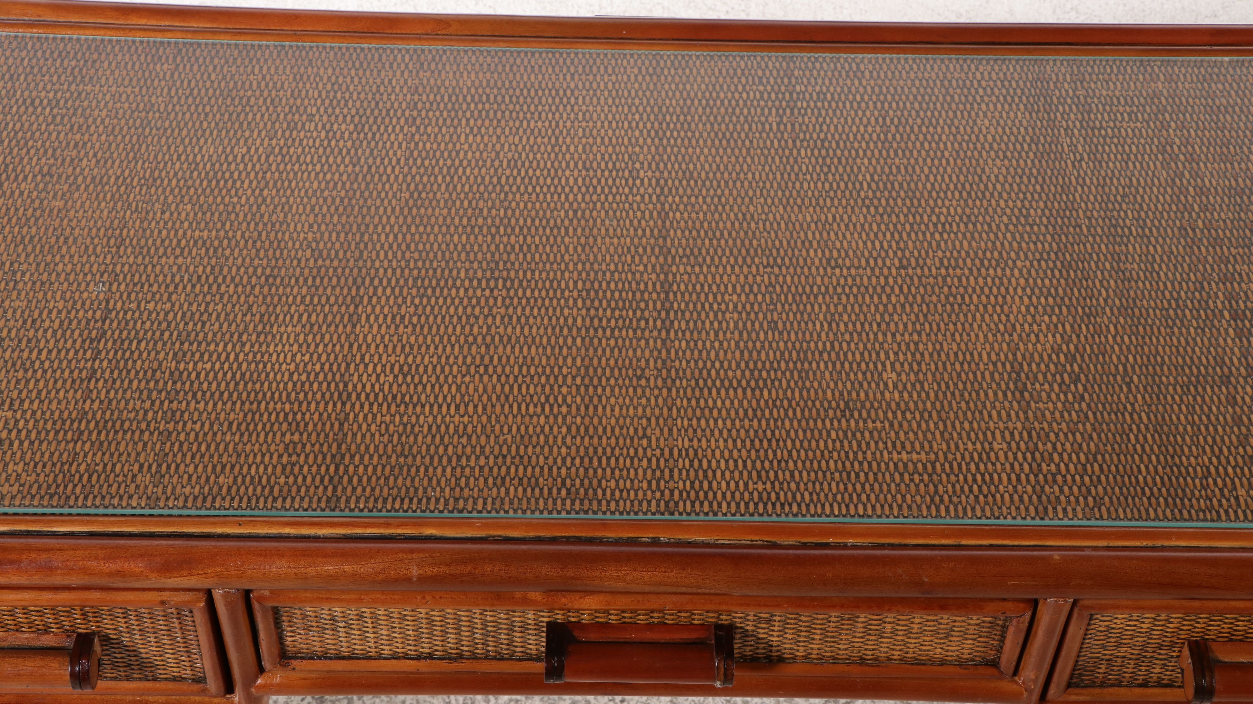 Pelican Reef Bamboo Turned and Rattan Desk