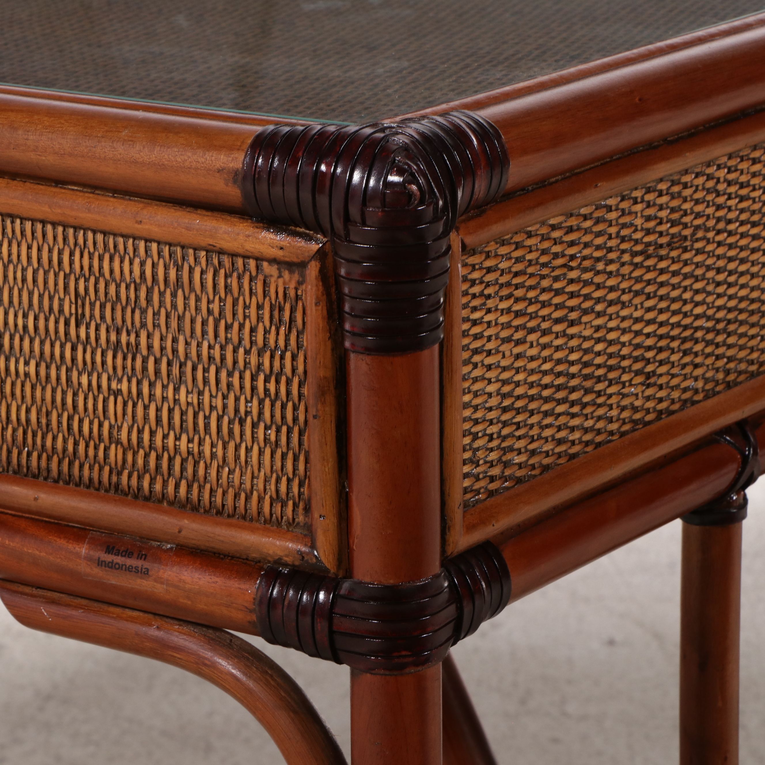 Pelican Reef Bamboo Turned and Rattan Desk