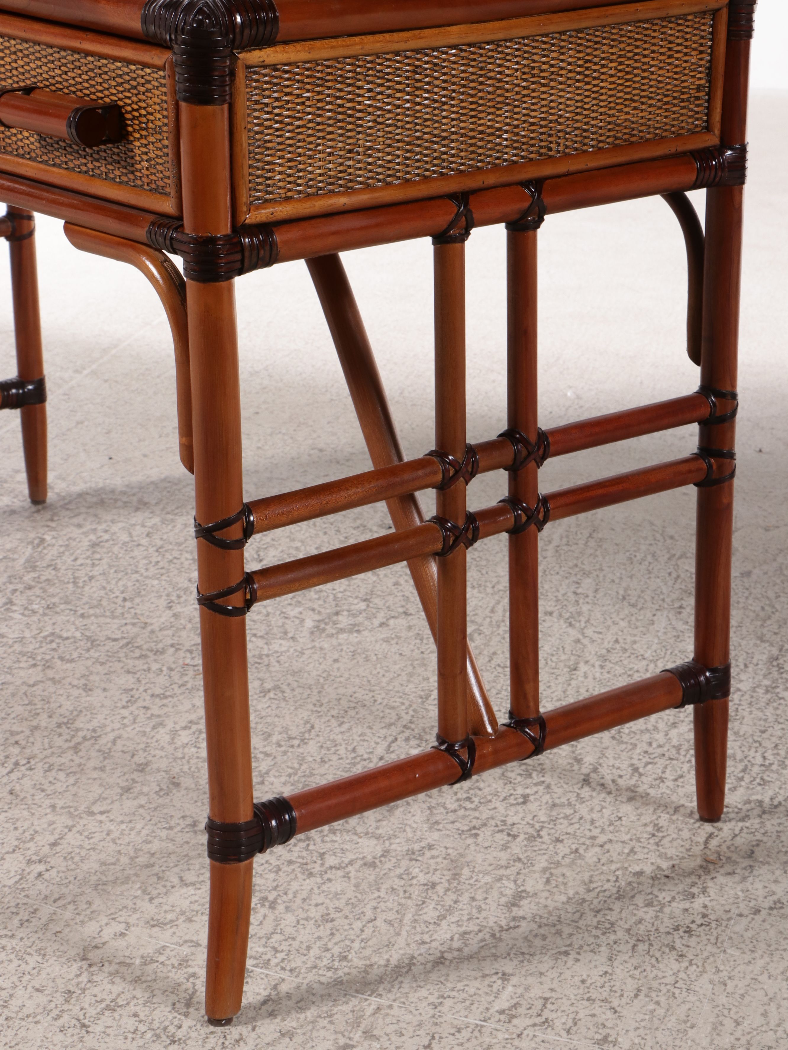 Pelican Reef Bamboo Turned and Rattan Desk