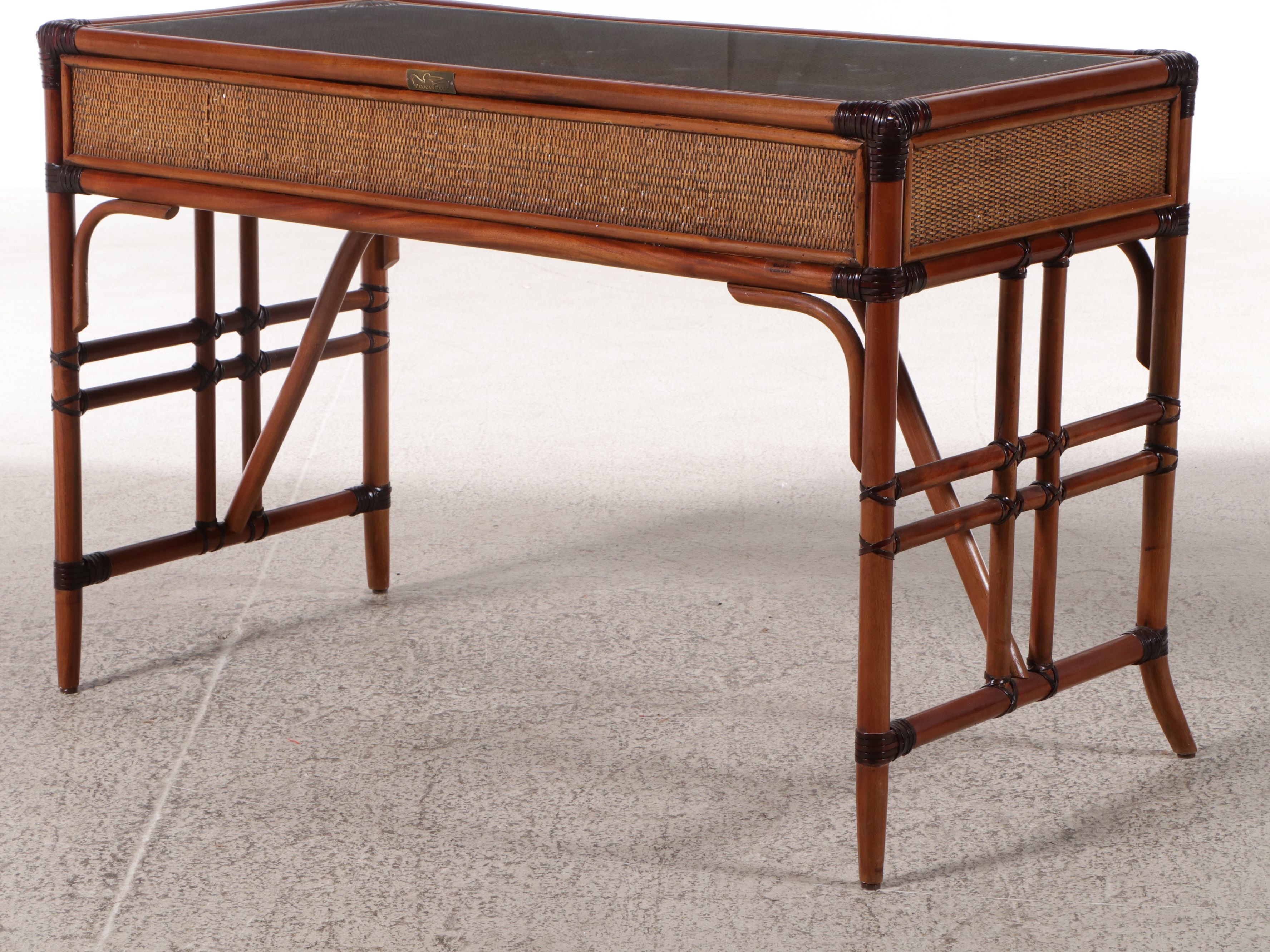 Pelican Reef Bamboo Turned and Rattan Desk