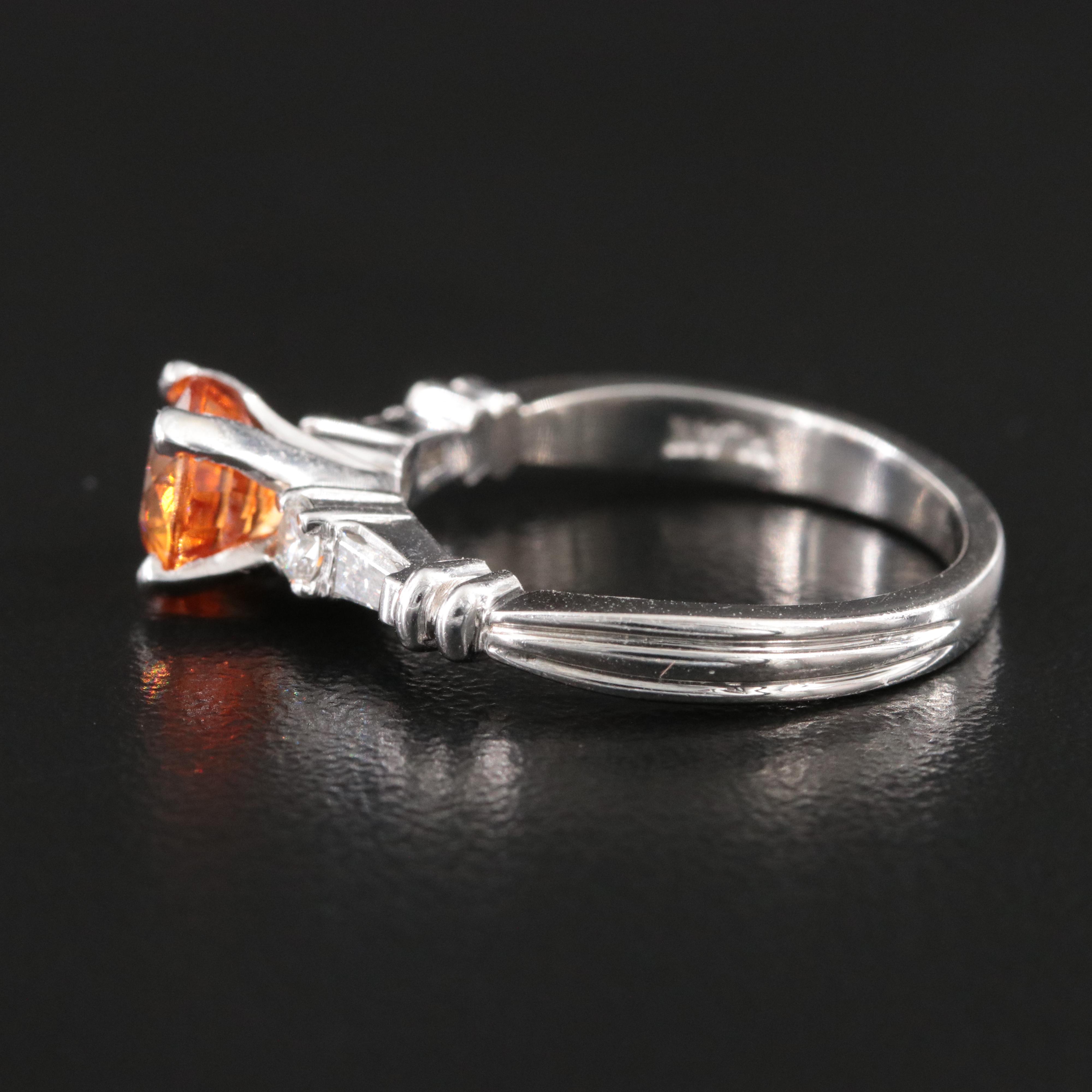 Scott Kay Platnium 1.46 CT Spessartine Garnet and Diamond Ring with GIA Report