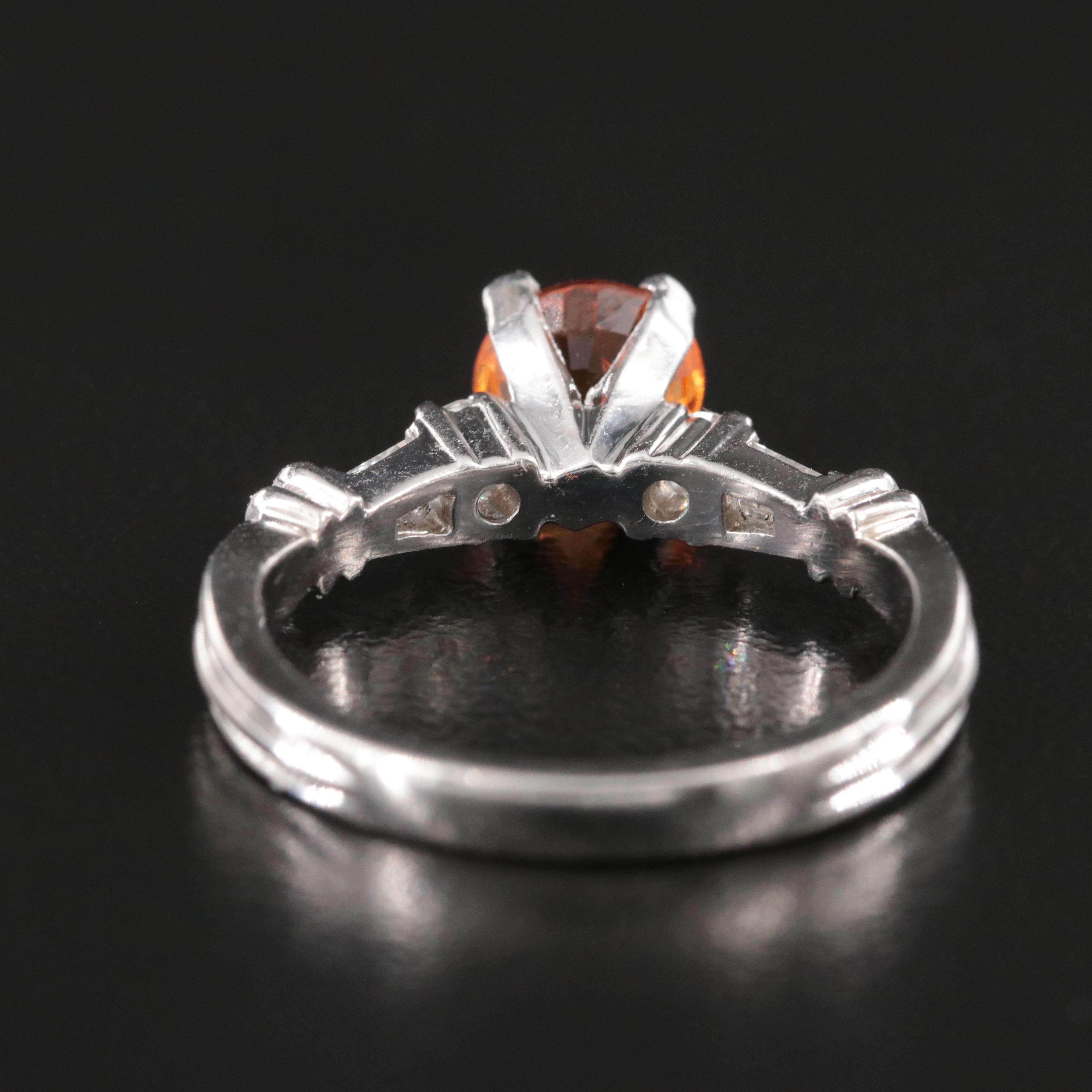 Scott Kay Platnium 1.46 CT Spessartine Garnet and Diamond Ring with GIA Report