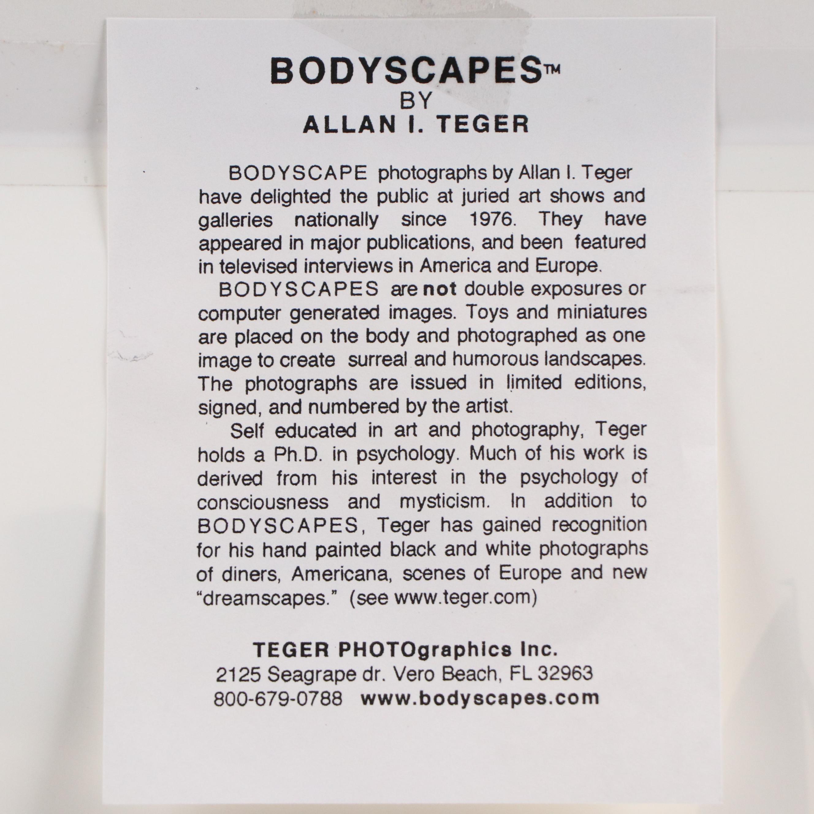 Allan I. Teger Silver Gelatin Photograph From the "Bodyscapes" Series