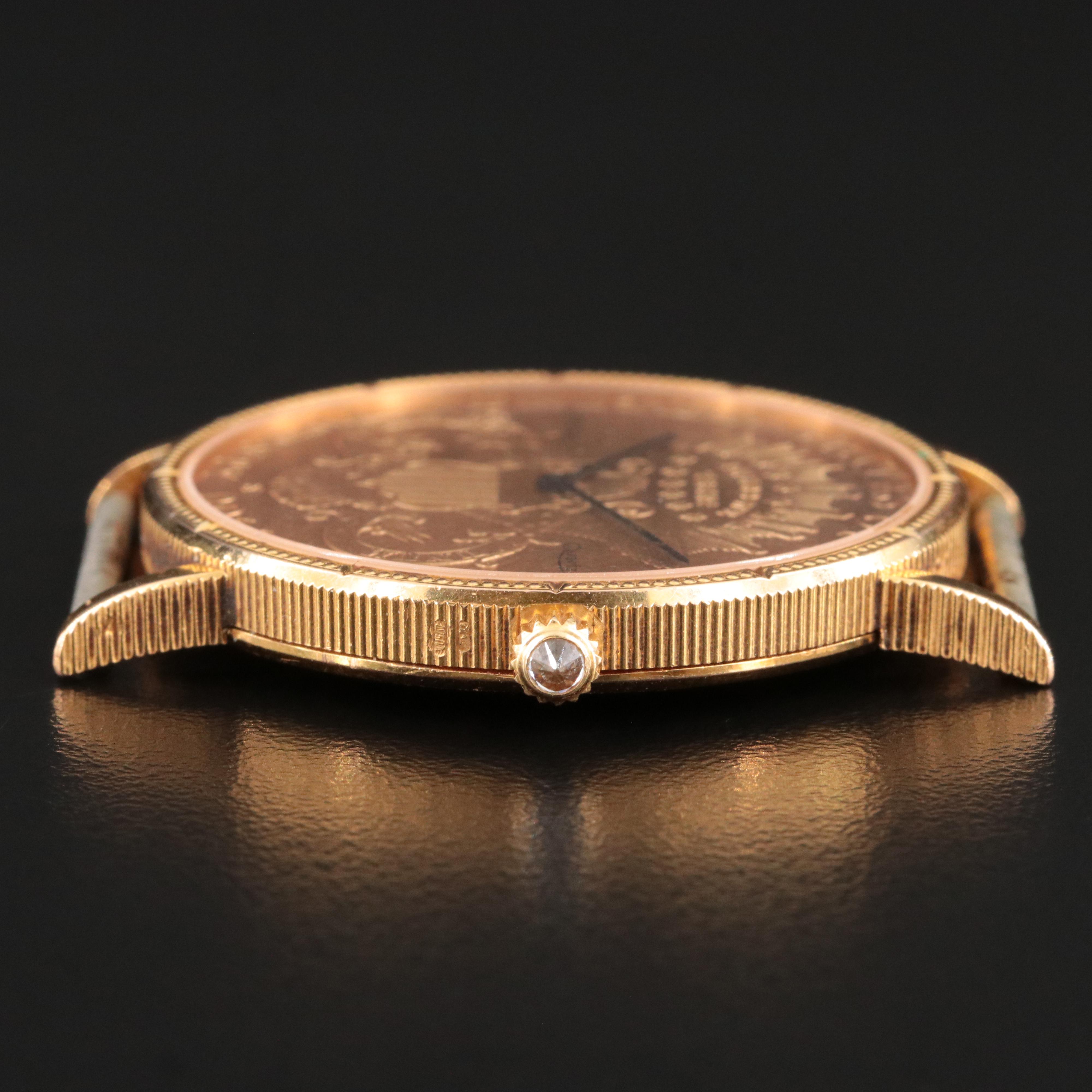 Corum $20 Liberty Double Eagle Coin Quartz Watch & Philip Stein Watch Bands