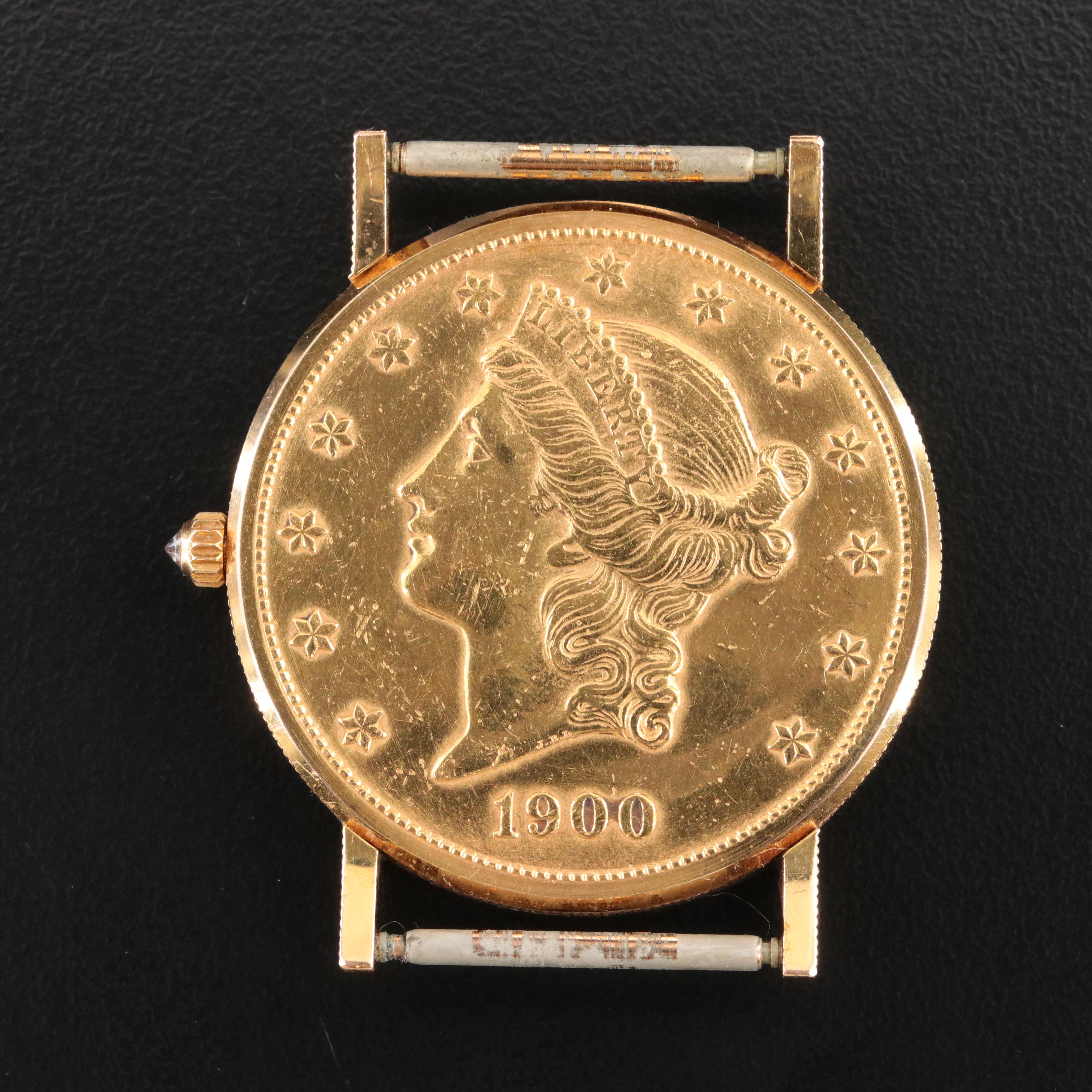 Corum $20 Liberty Double Eagle Coin Quartz Watch & Philip Stein Watch Bands