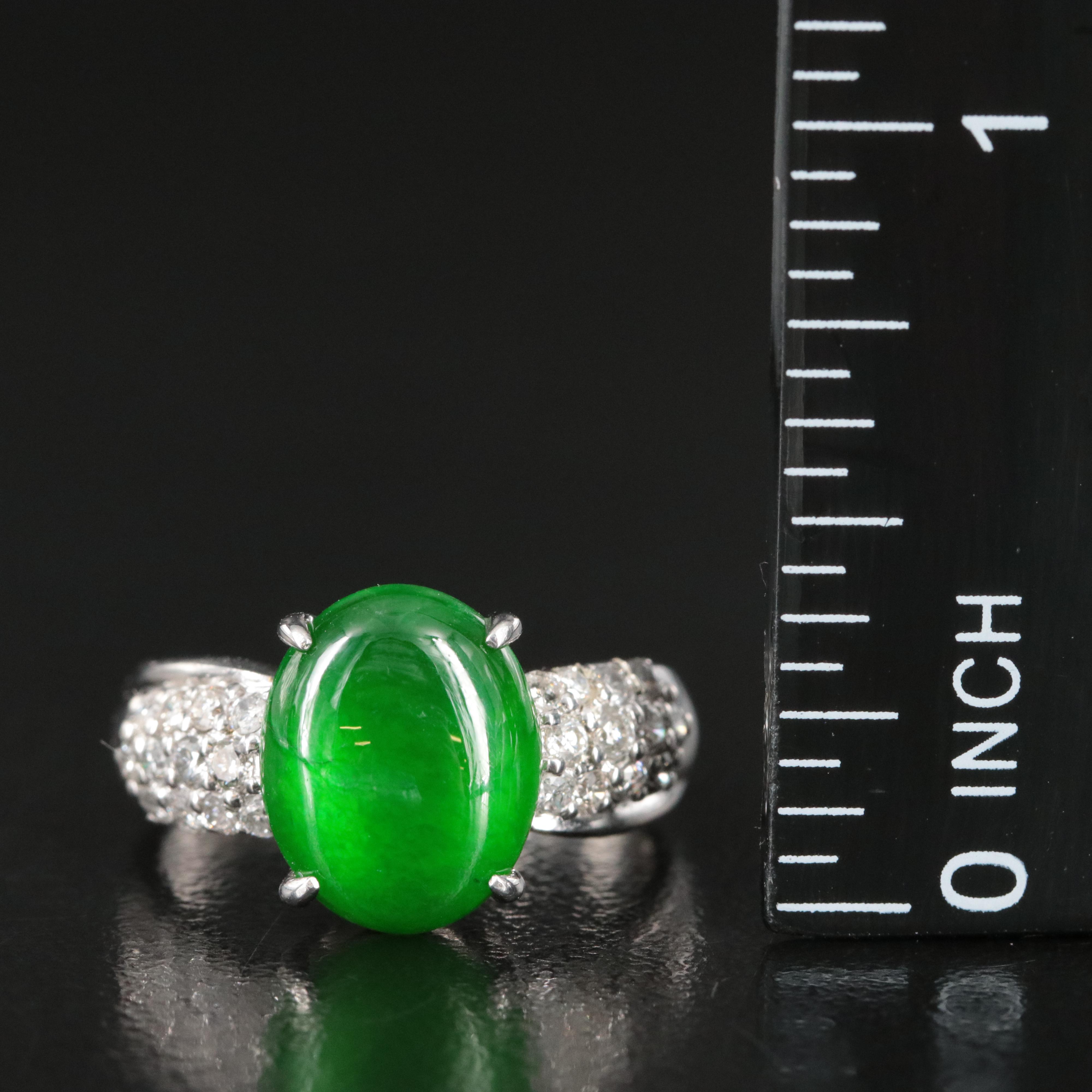 14K Jadeite and Diamond Ring