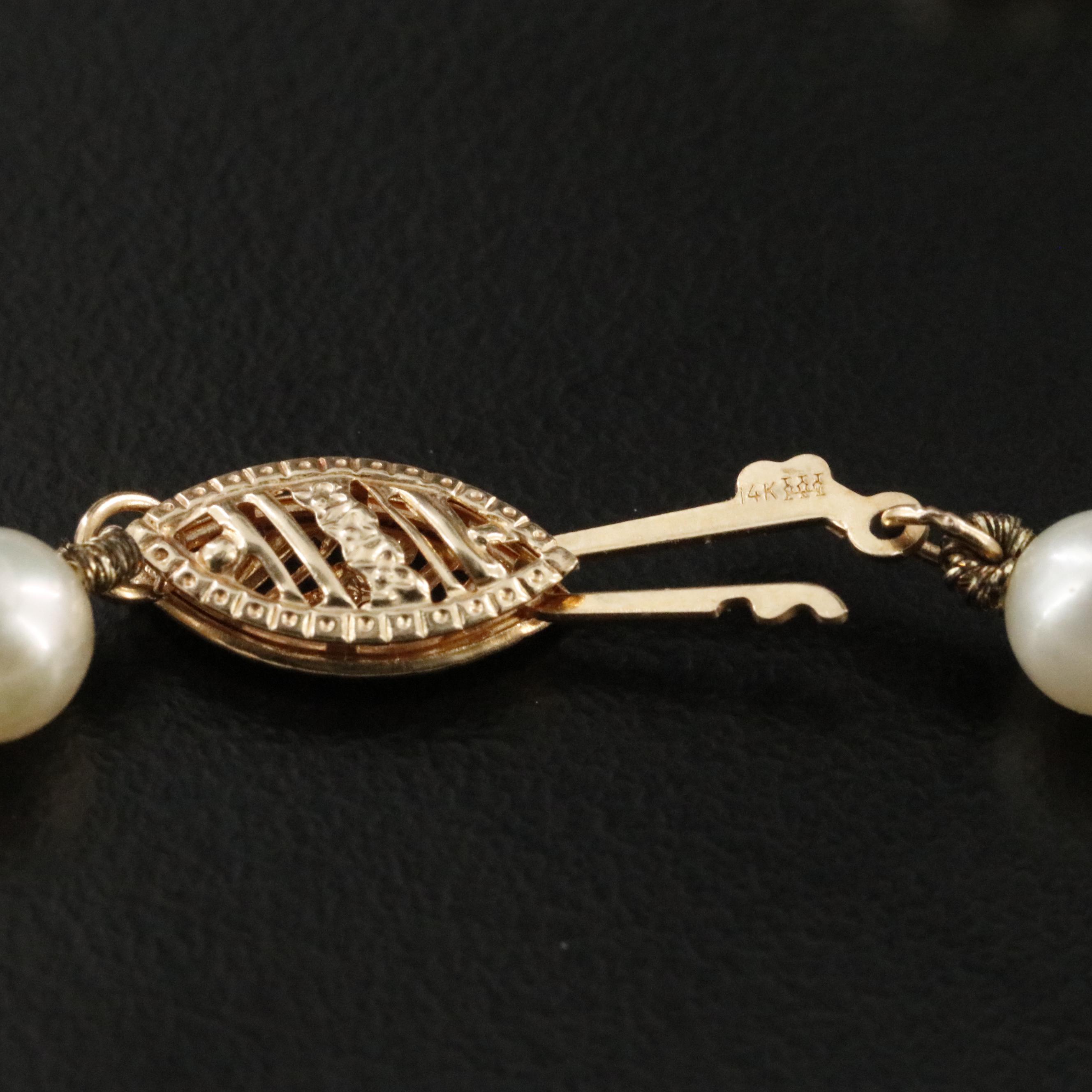 Pearl Necklace with 14K Clasp