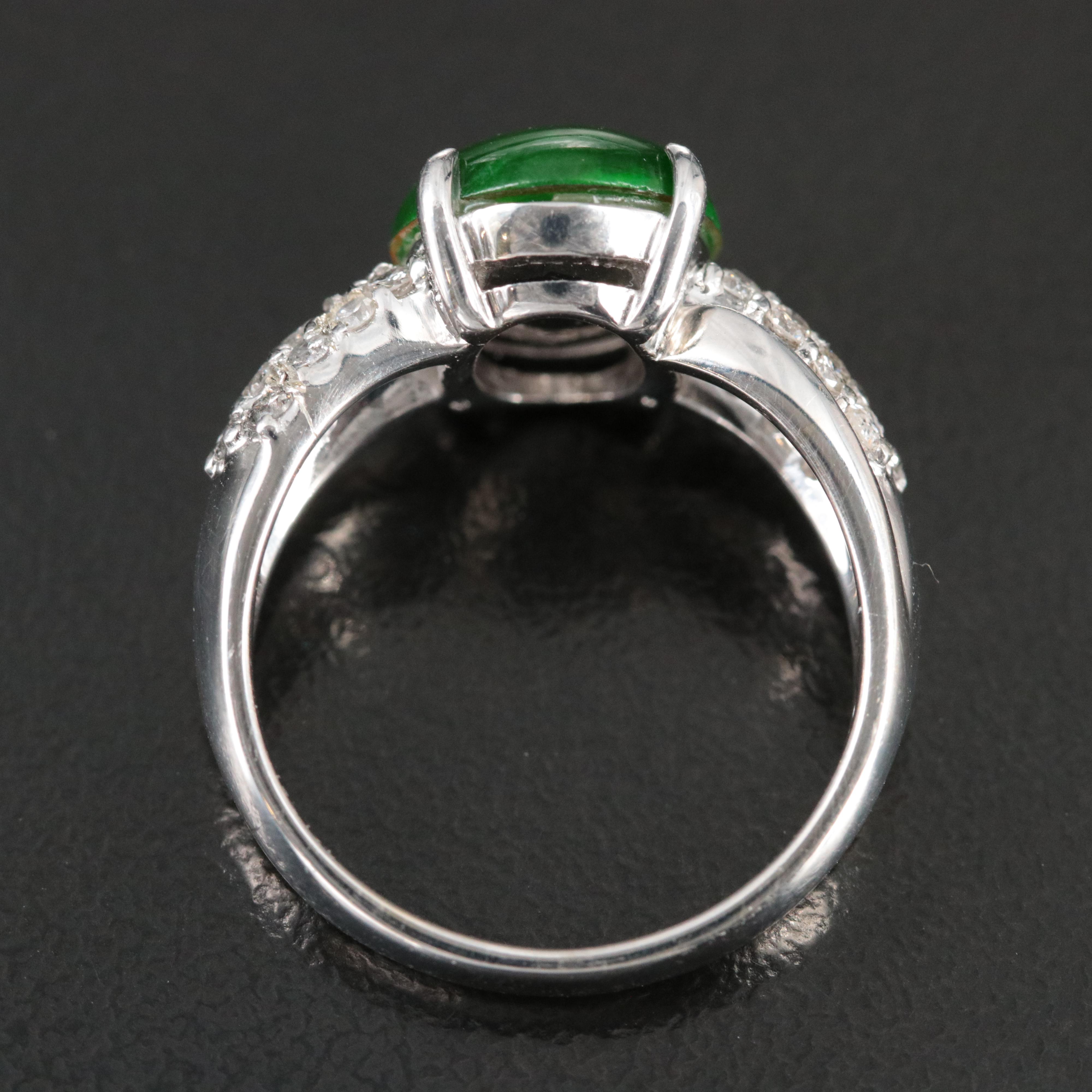 14K Jadeite and Diamond Ring