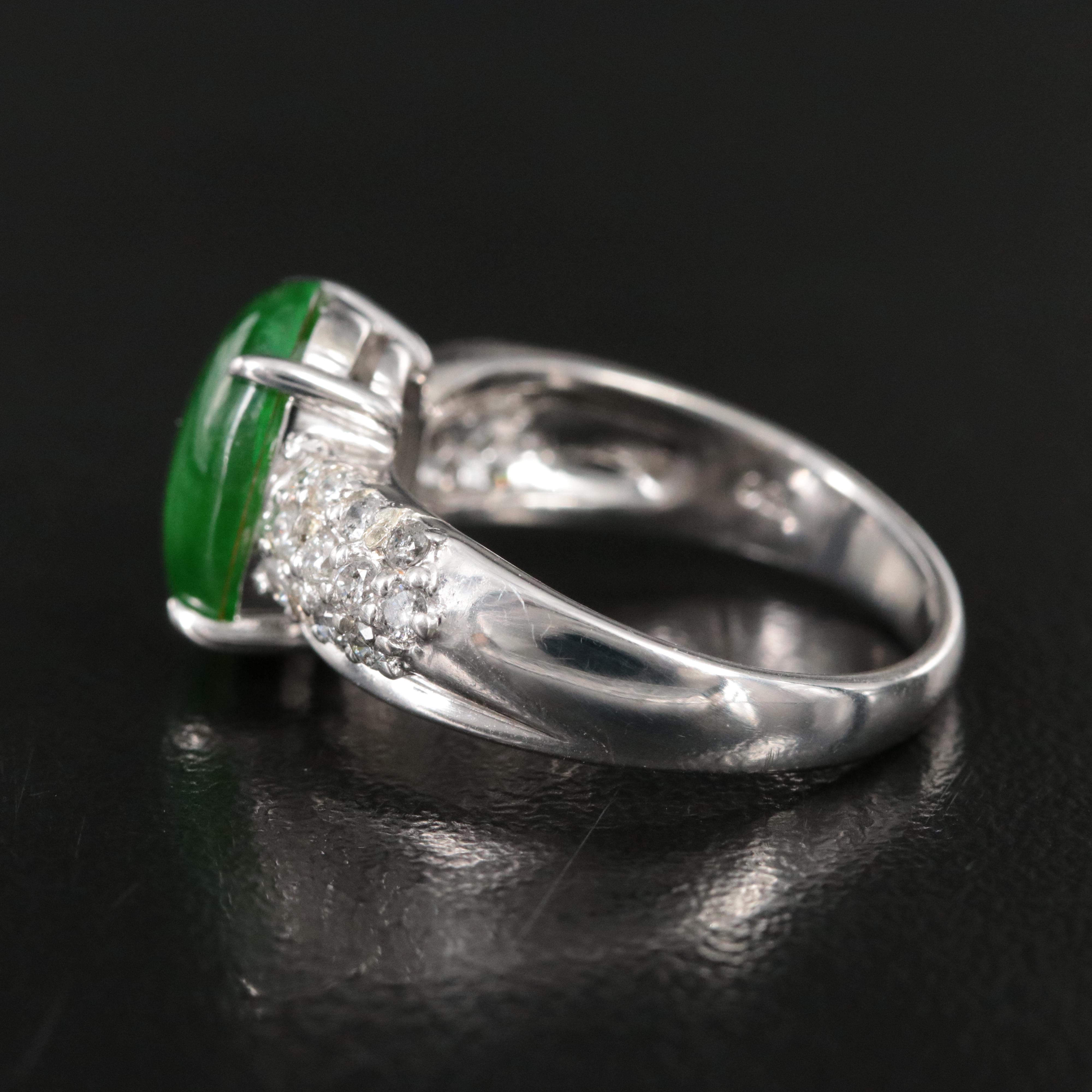 14K Jadeite and Diamond Ring