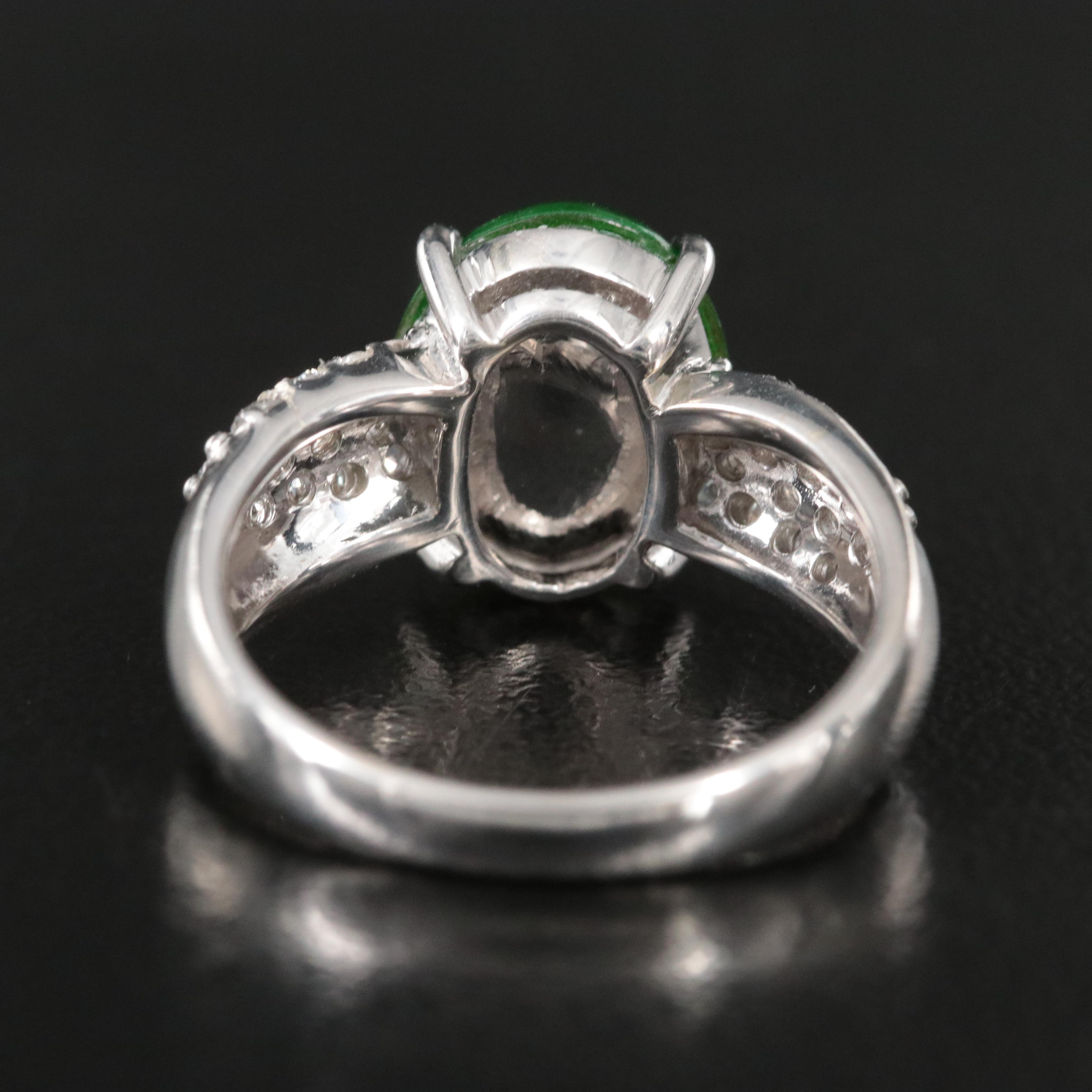 14K Jadeite and Diamond Ring