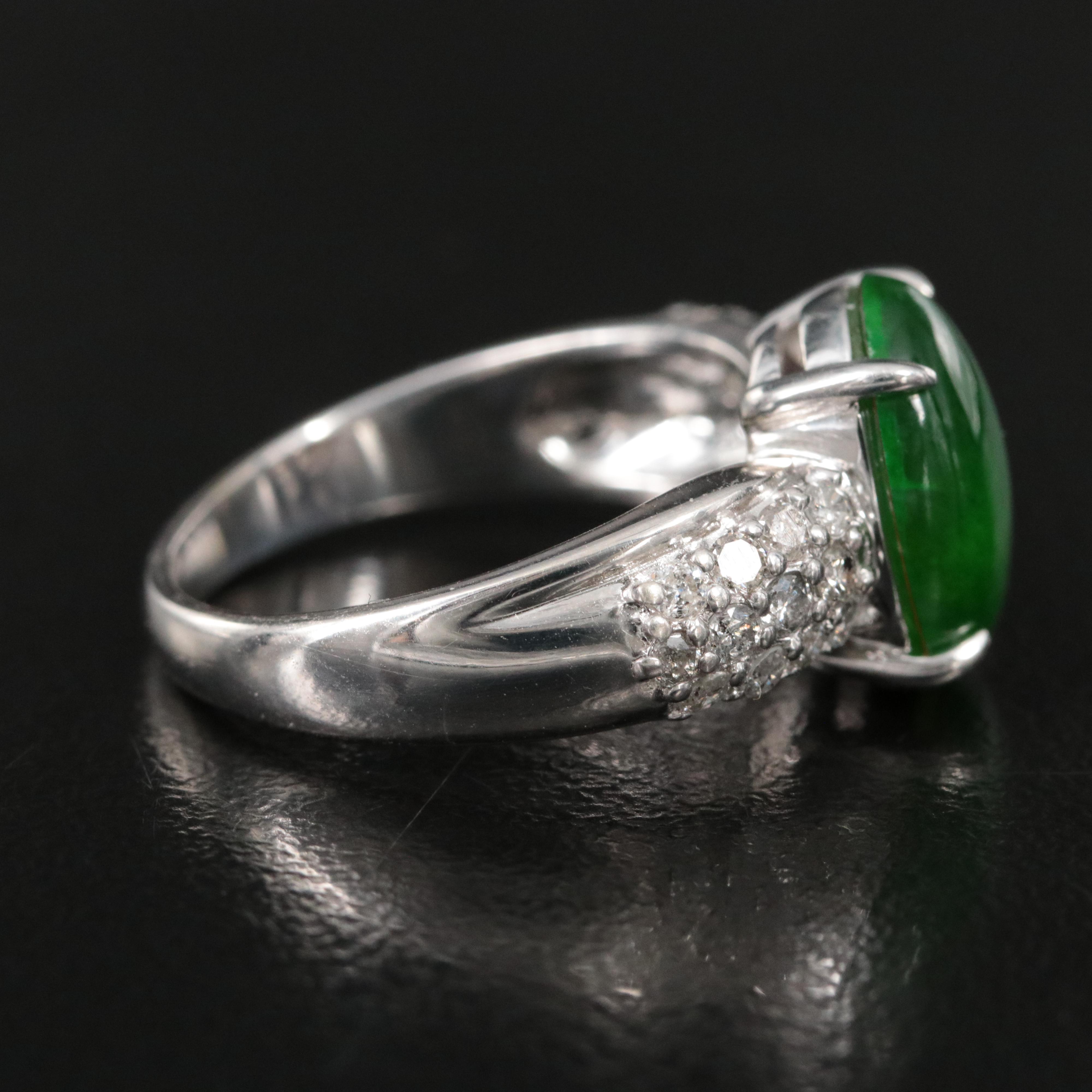 14K Jadeite and Diamond Ring