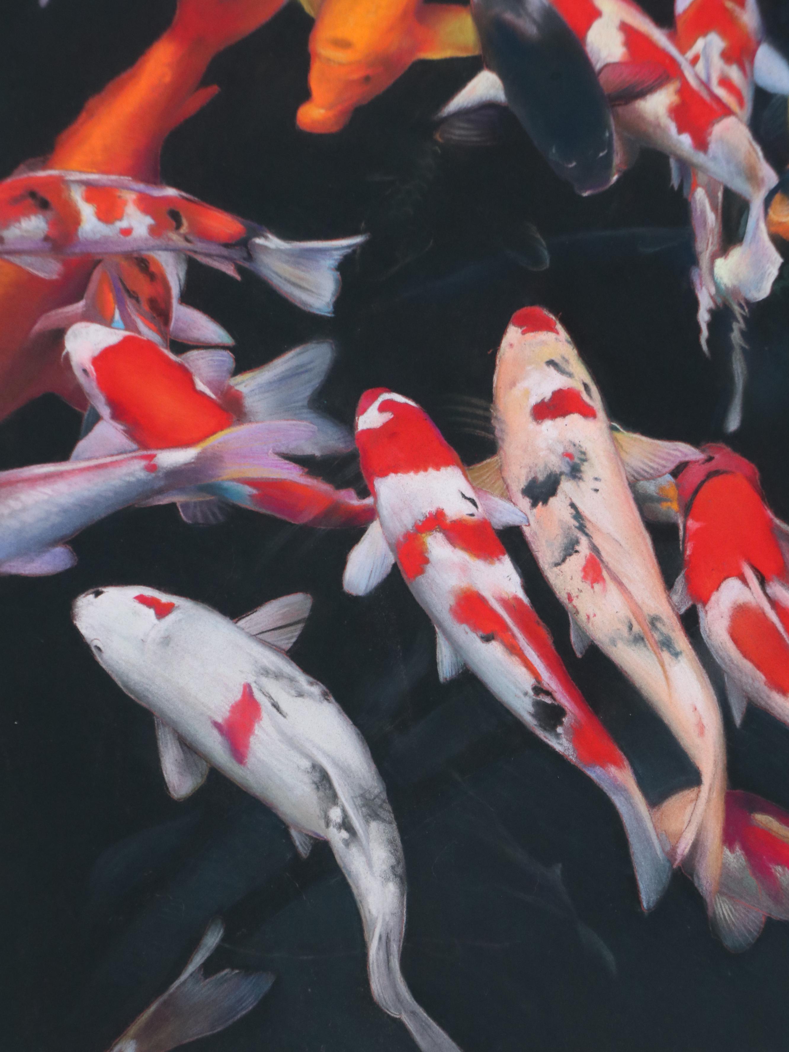Kinstler Pastel Drawing of Koi Fish, 2024
