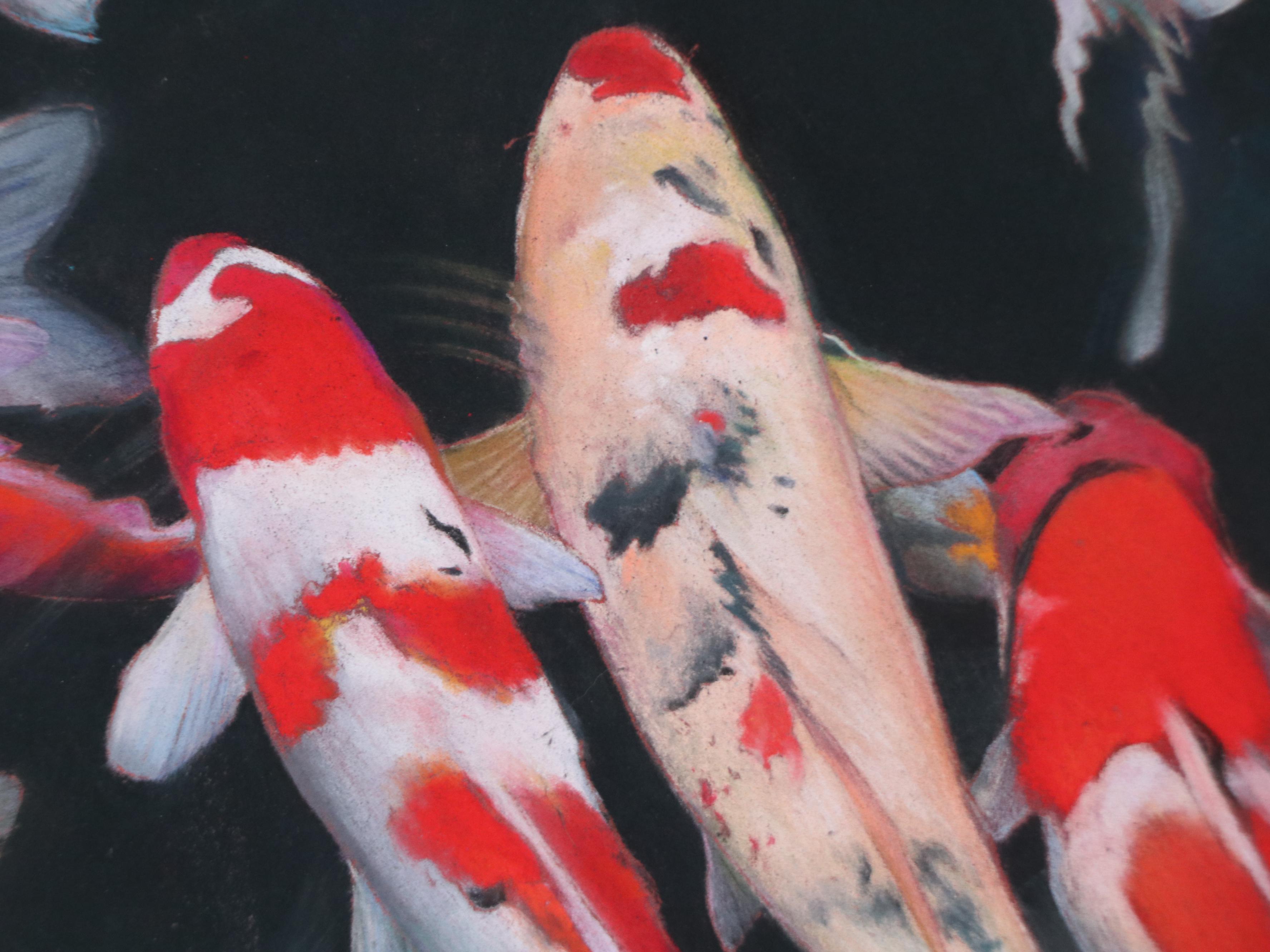 Kinstler Pastel Drawing of Koi Fish, 2024