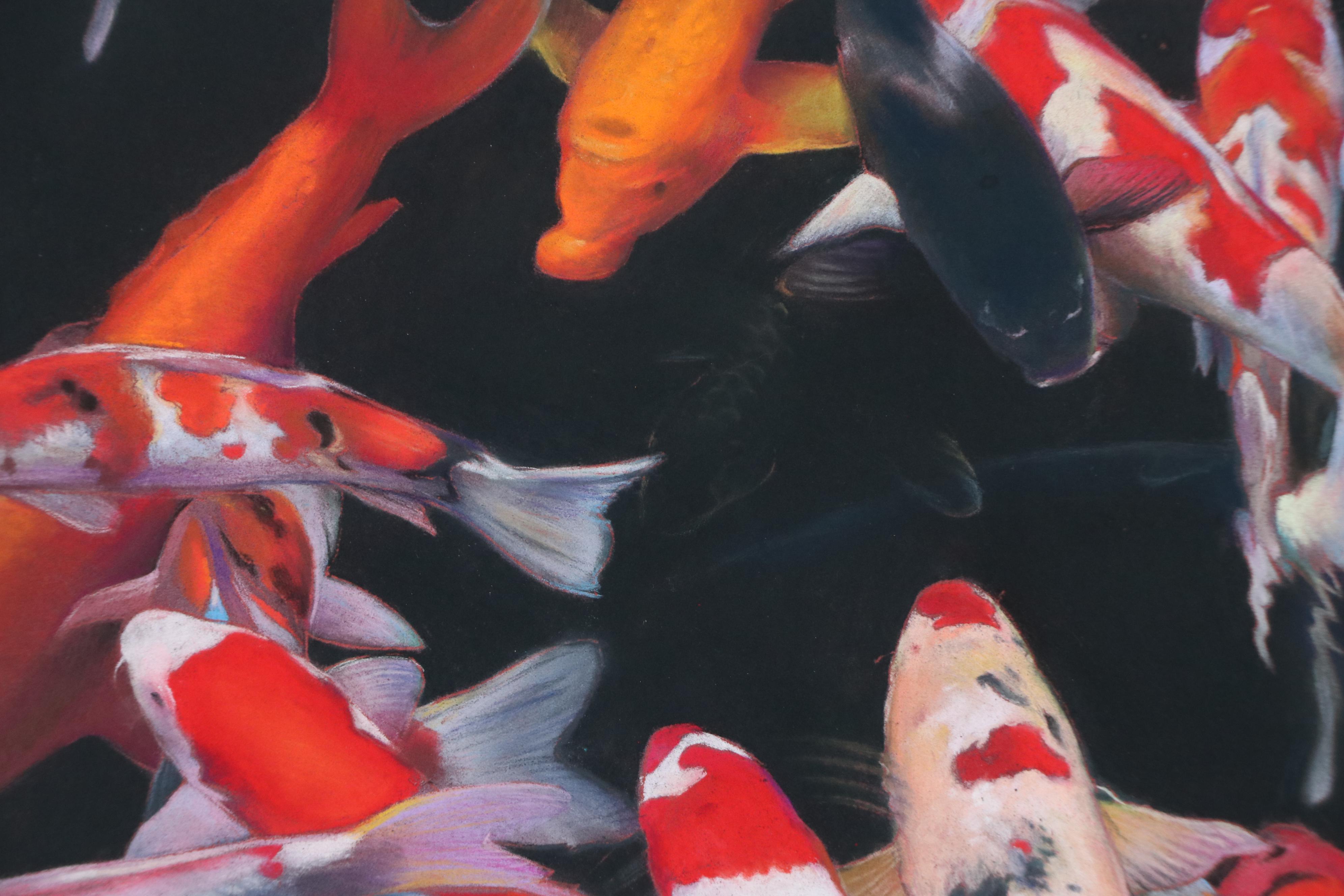 Kinstler Pastel Drawing of Koi Fish, 2024