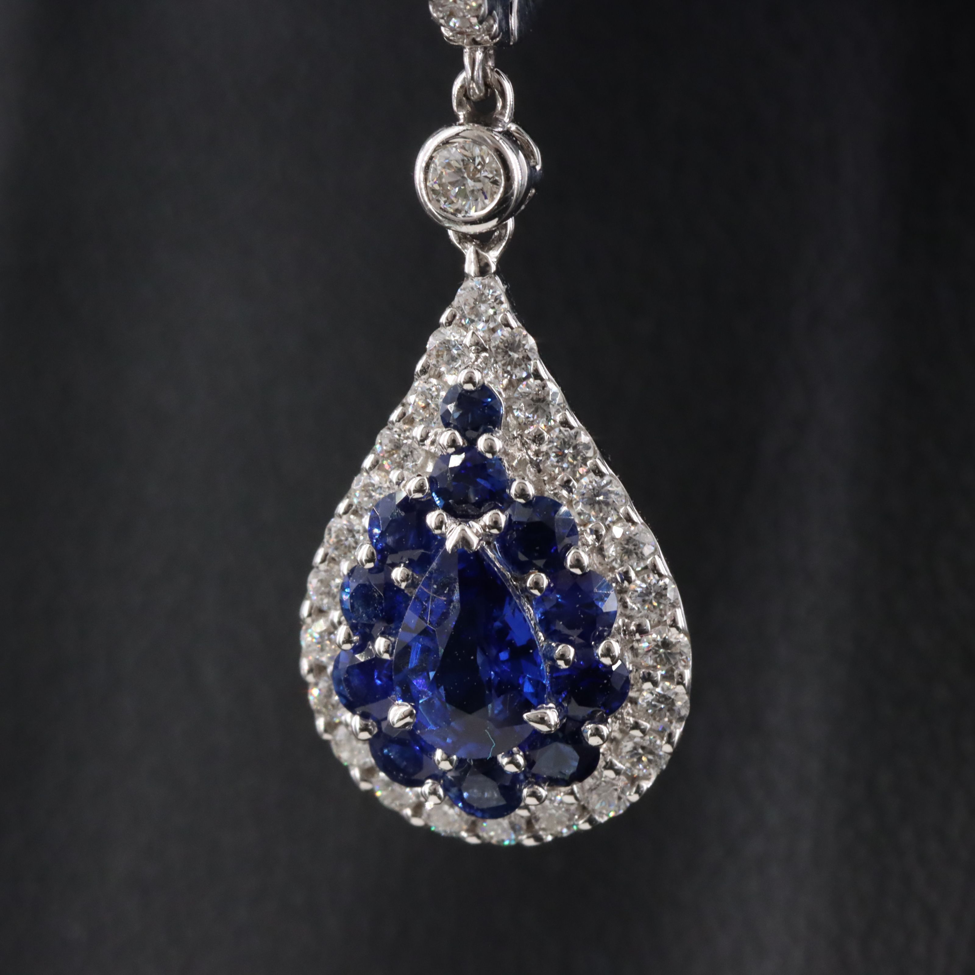 18K Sapphire and Diamond Drop Earrings