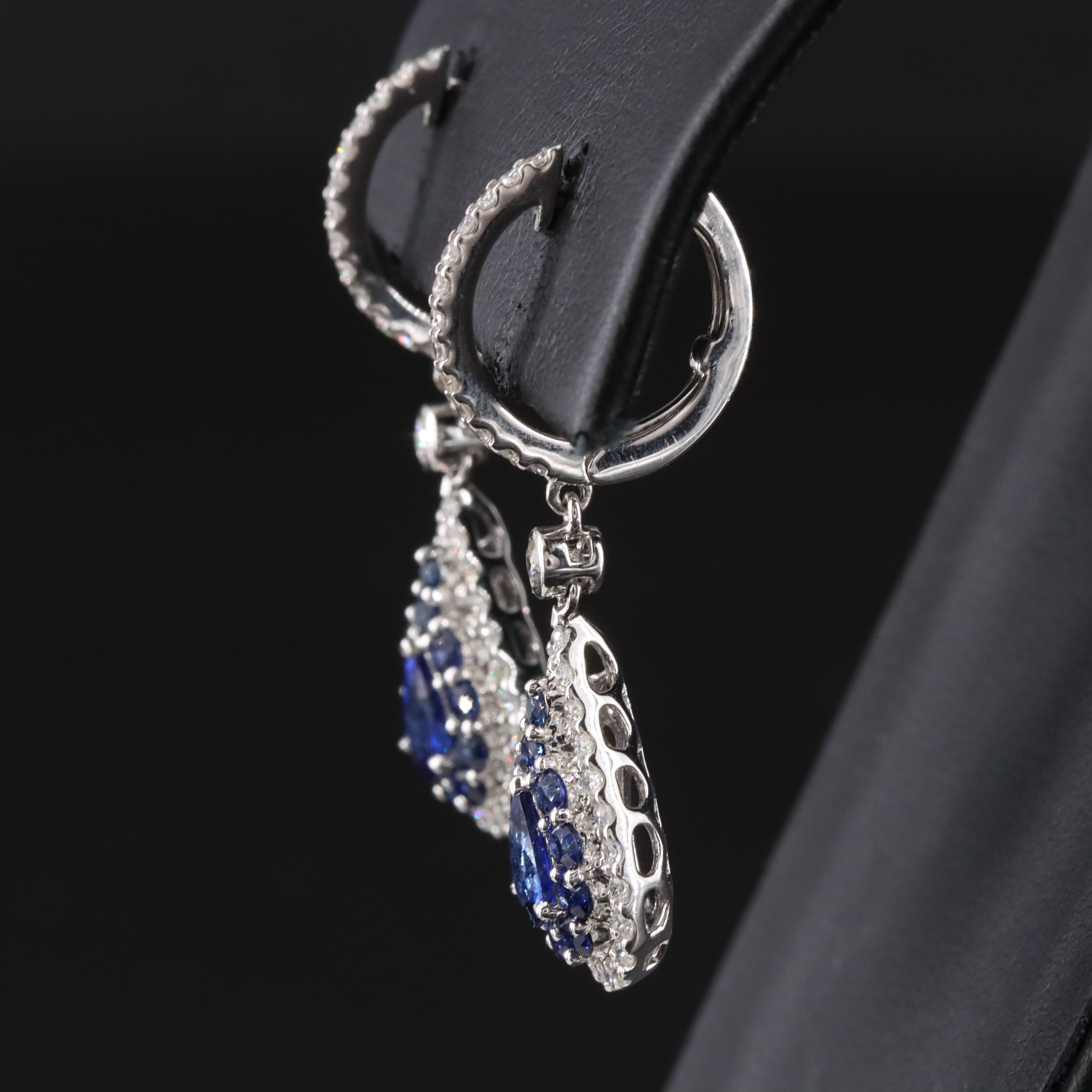 18K Sapphire and Diamond Drop Earrings