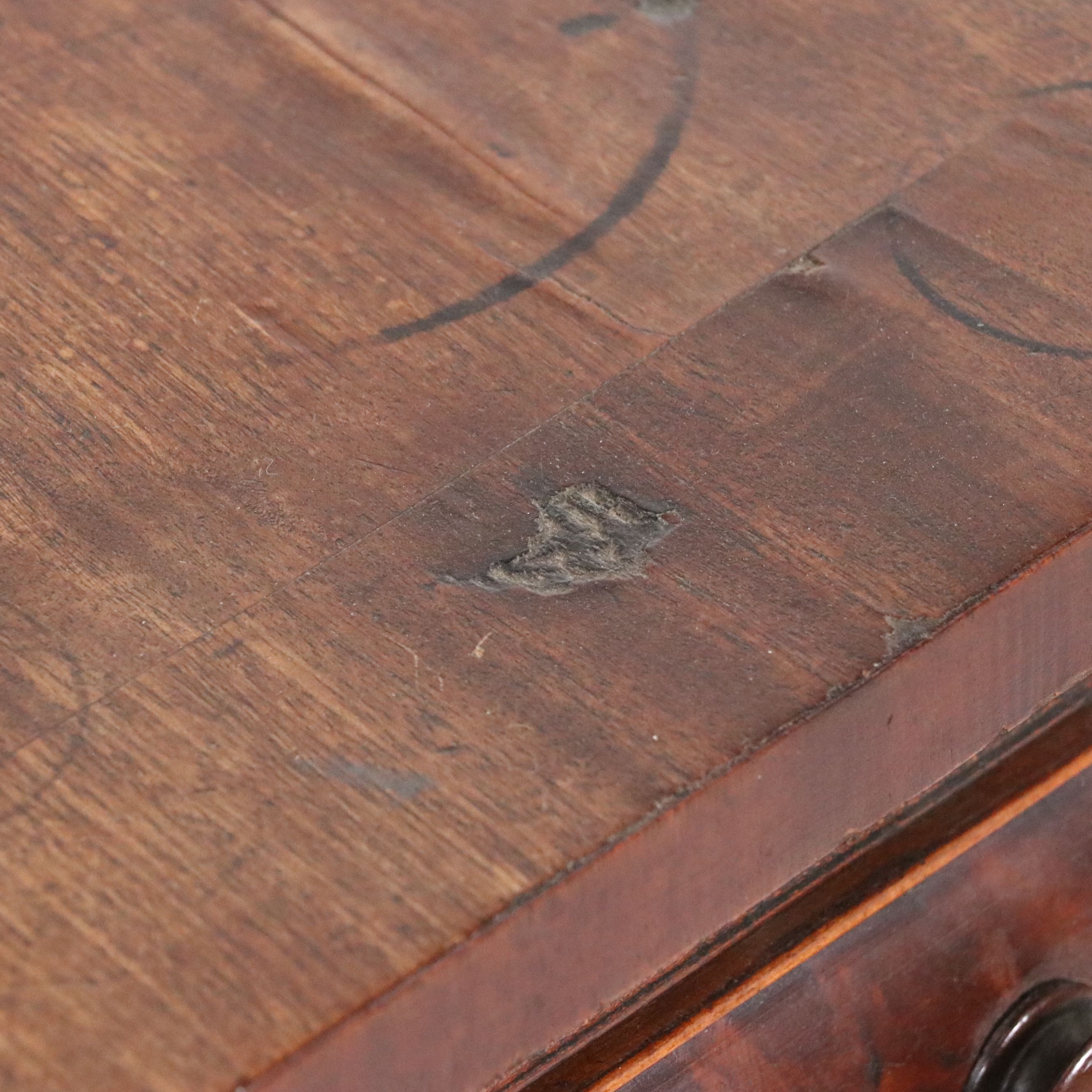 Federal Style Turned Mahogany Two-Drawer Side Table