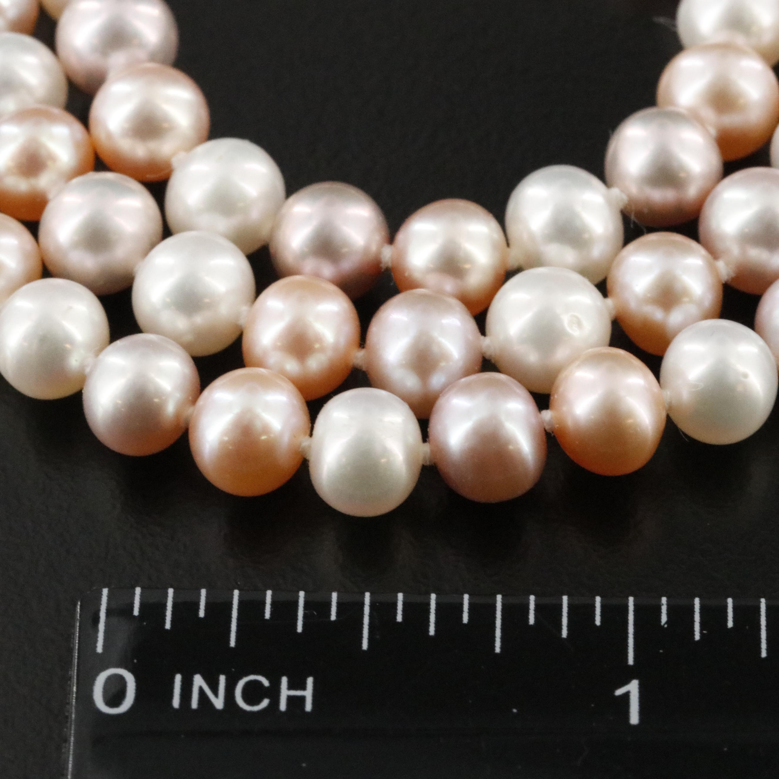 14K Triple Tiered Pearl Necklace