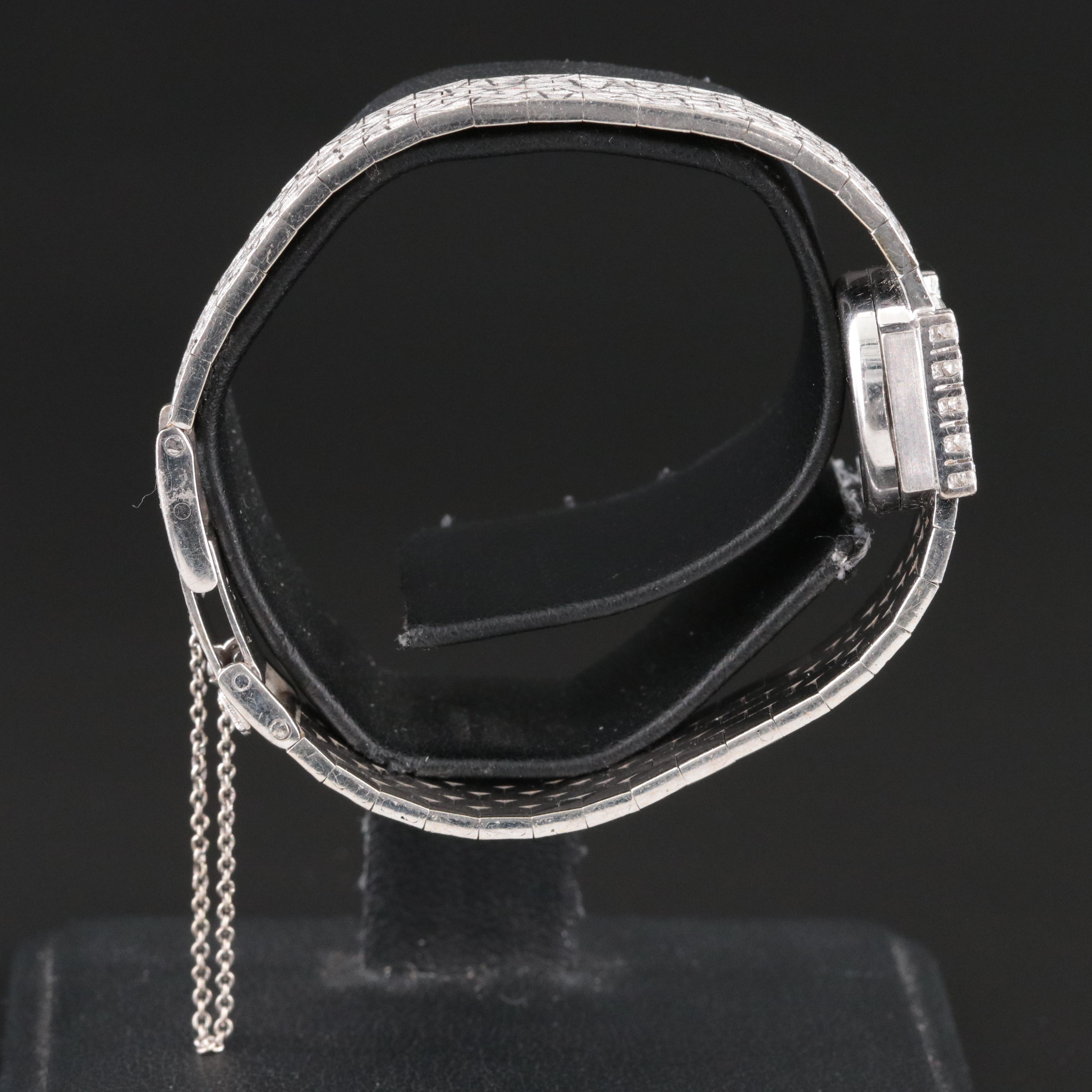 Rolex Precision 18K White Gold Custom Diamond Set Cocktail Watch