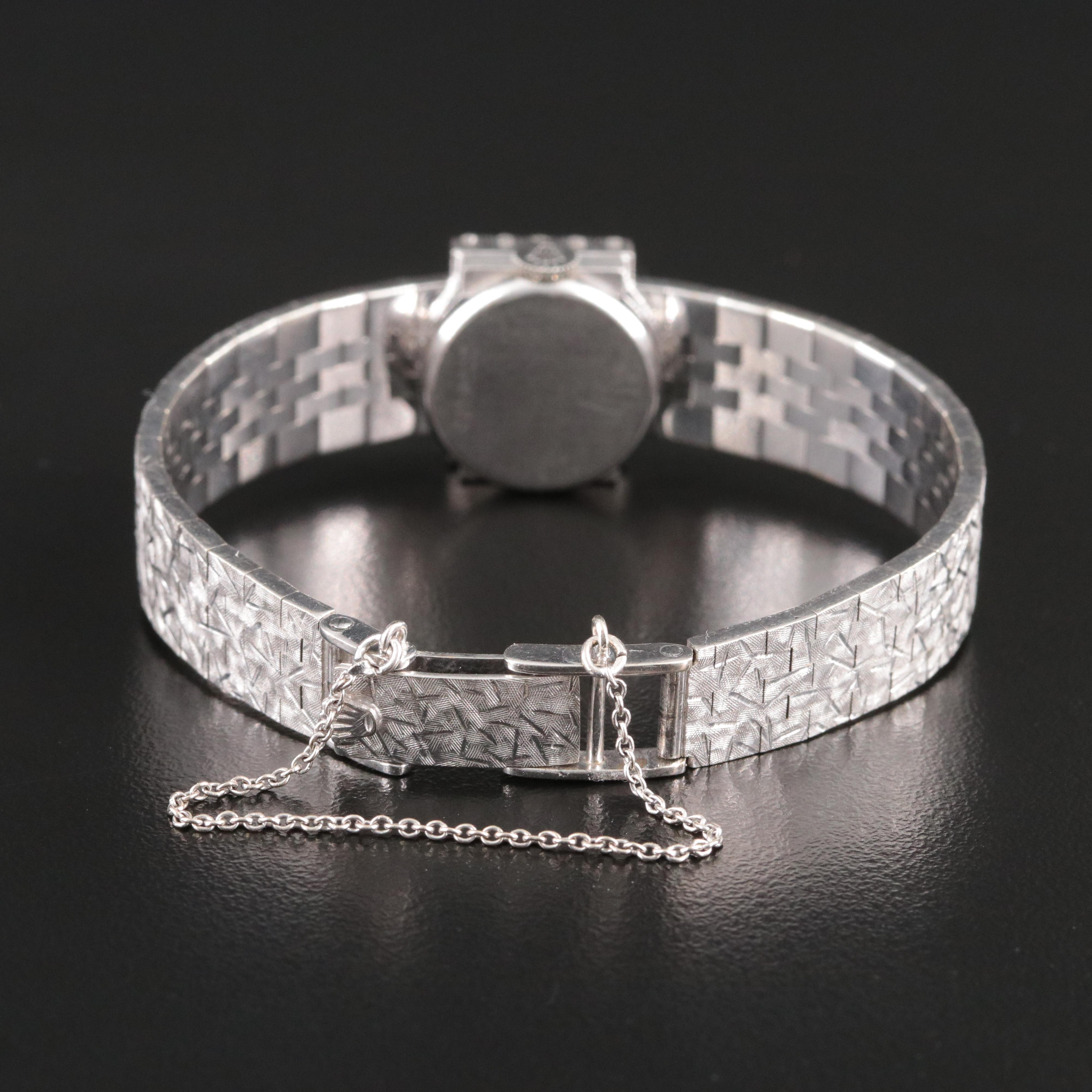 Rolex Precision 18K White Gold Custom Diamond Set Cocktail Watch