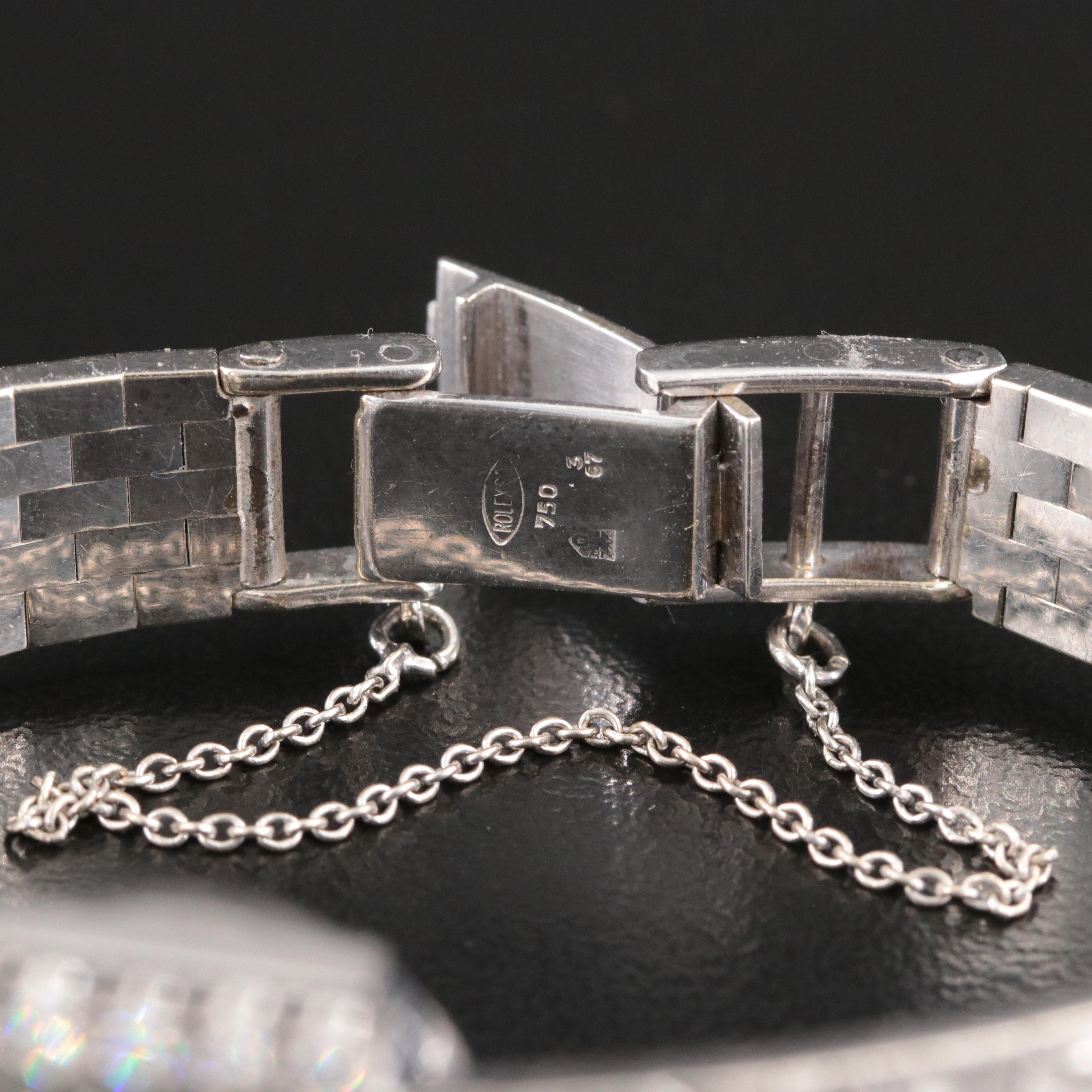 Rolex Precision 18K White Gold Custom Diamond Set Cocktail Watch