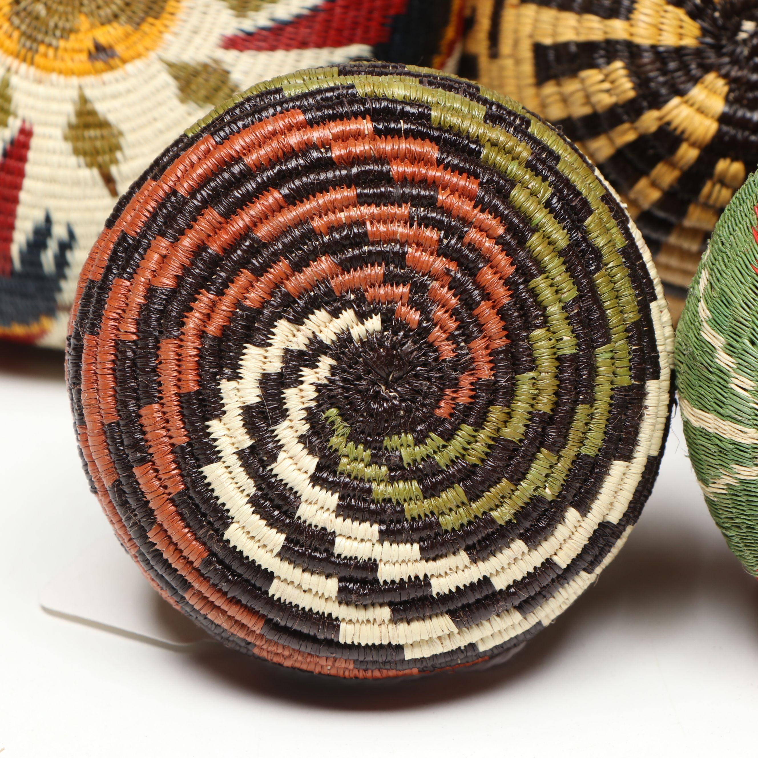 Magda Lino Panamanian Emberá-Wounaan Polychrome Chunga Fiber Baskets
