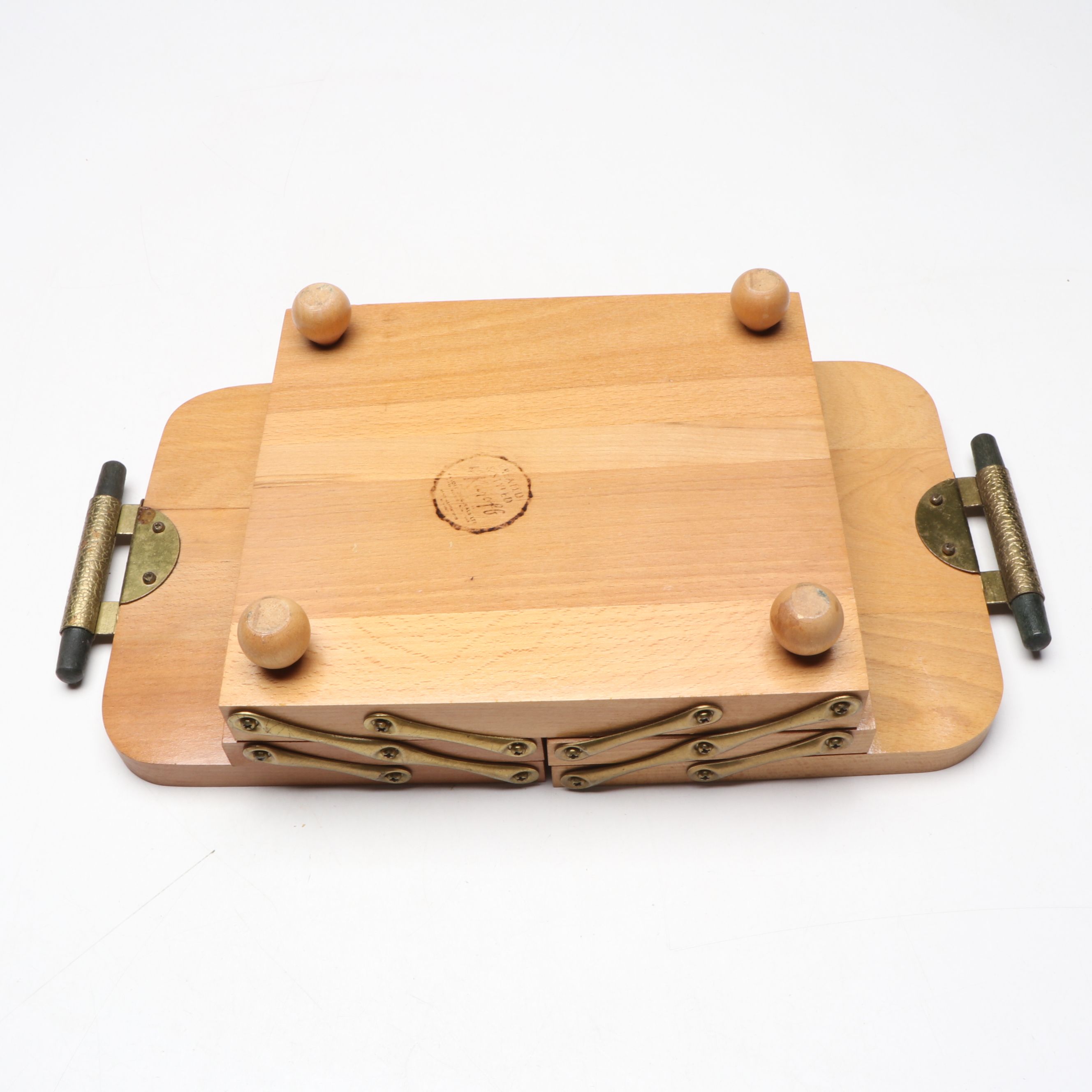 MCM Karoff Folding Serving Tray with Pyrex Glass Table Accessories