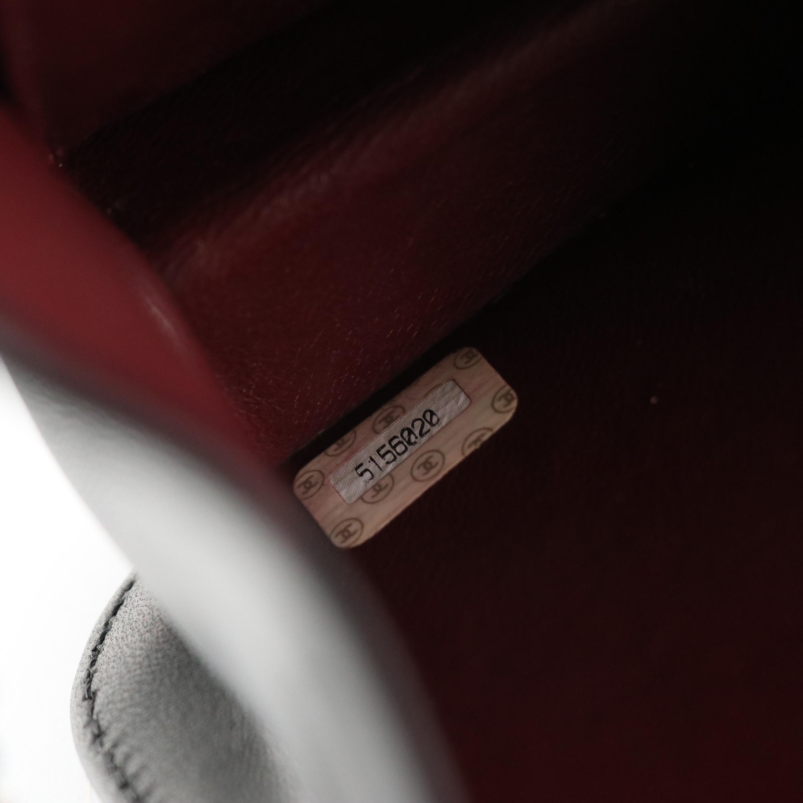 Chanel Full Flap Chain Link Shoulder Bag in Black Matelasse Lambskin