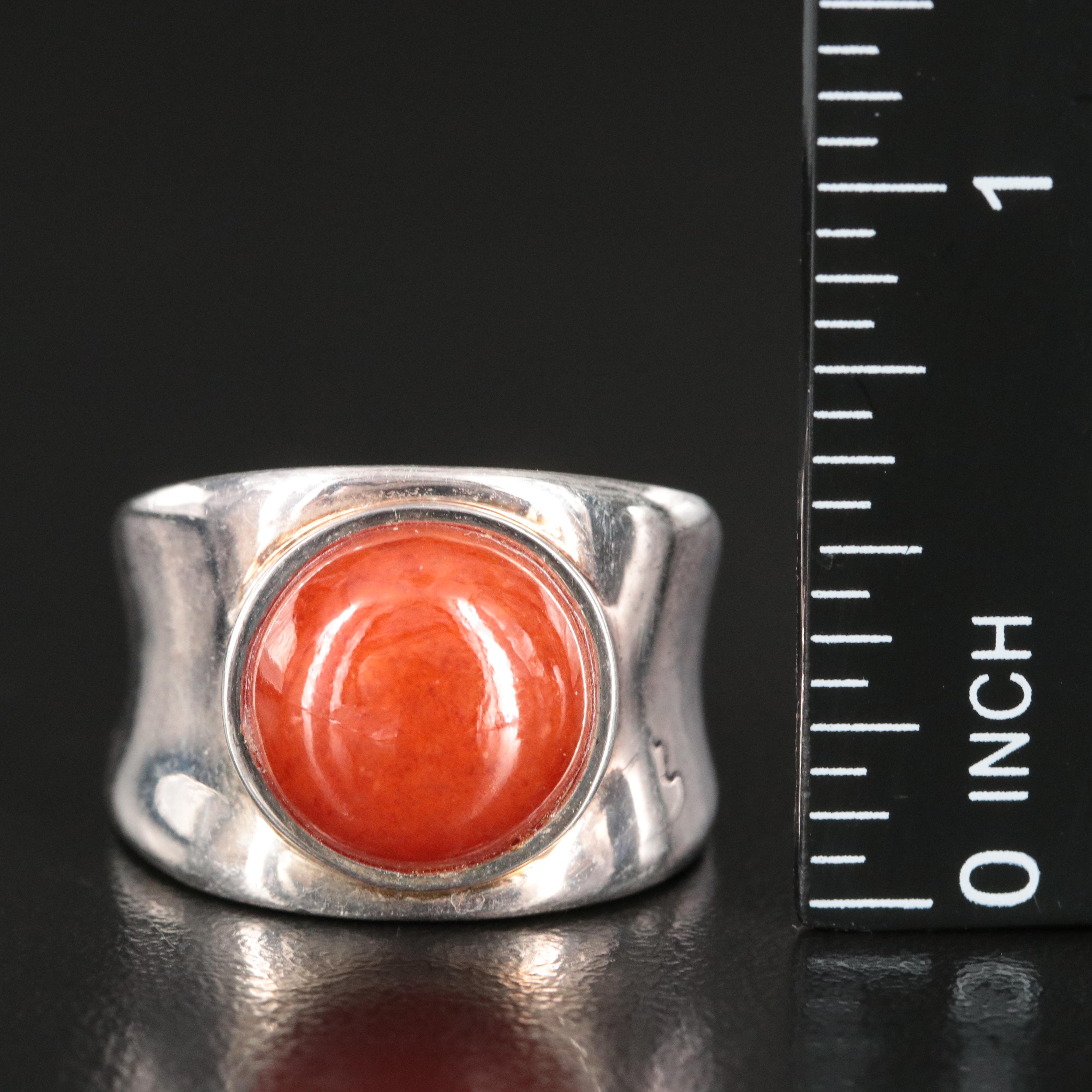 Sterling Jadeite Solitaire Ring