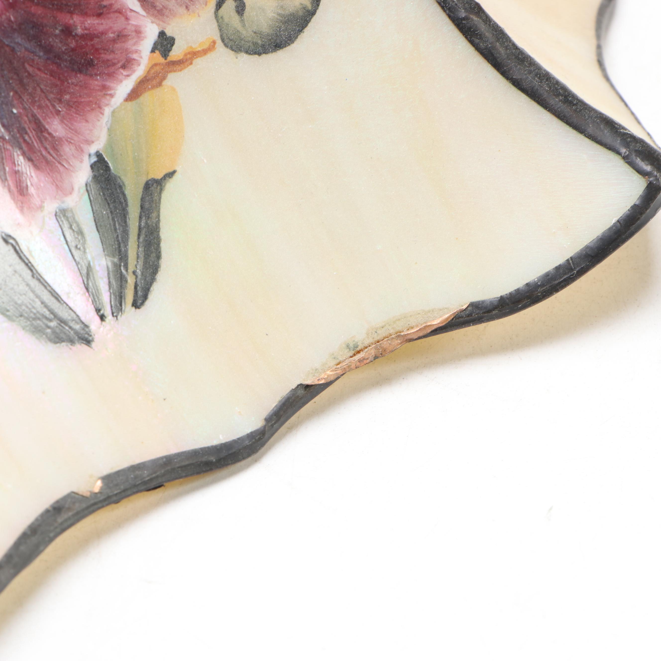 Glynda Turley Bronzed Table Lamp with Iridescent Floral Shade