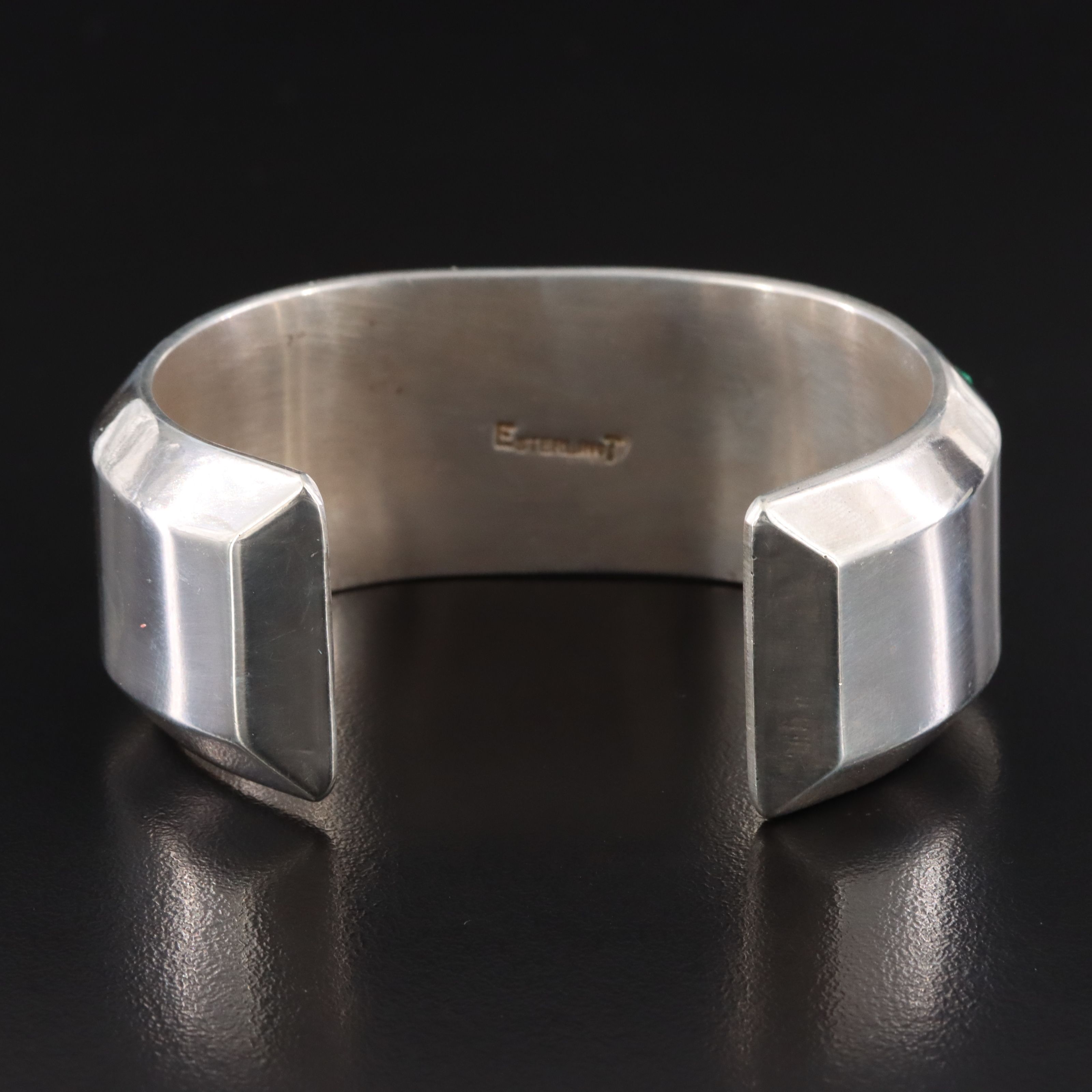 Ervin Tsosie Navajo Diné Sterling Gemstone Inlay Cuff Bracelet