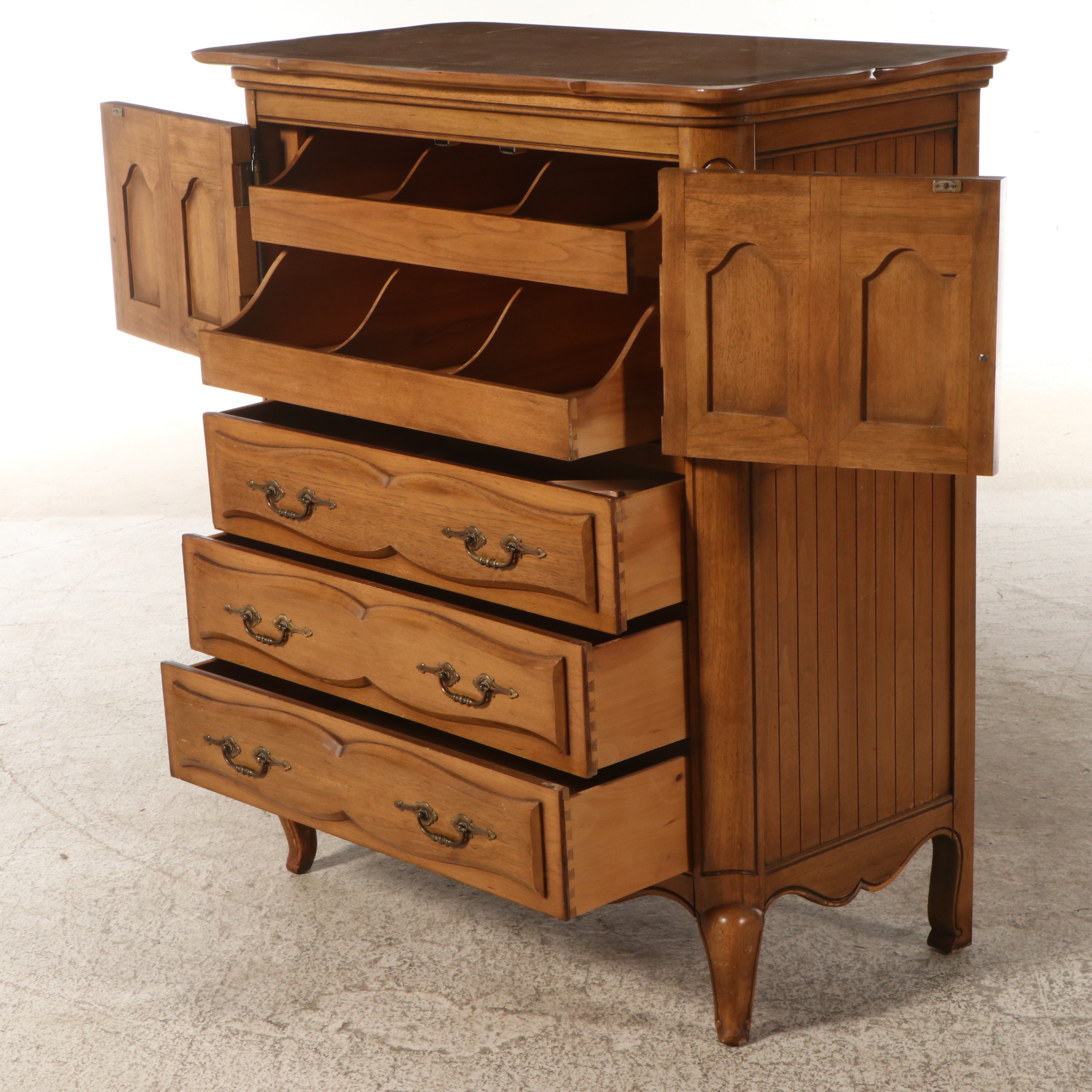 French Provincial Style Pecan Dresser