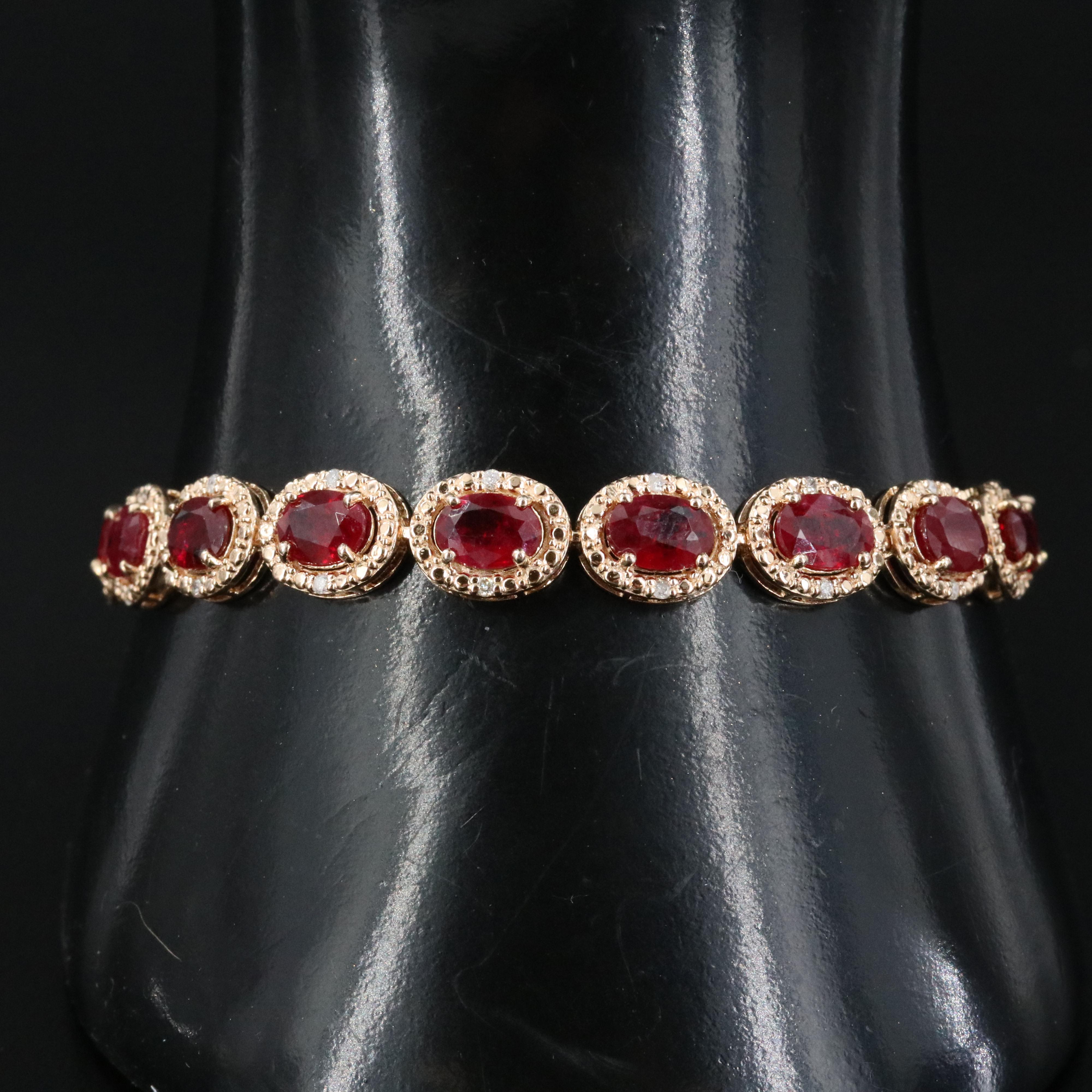 Yael Rubin Sterling Ruby and Diamond Bracelet
