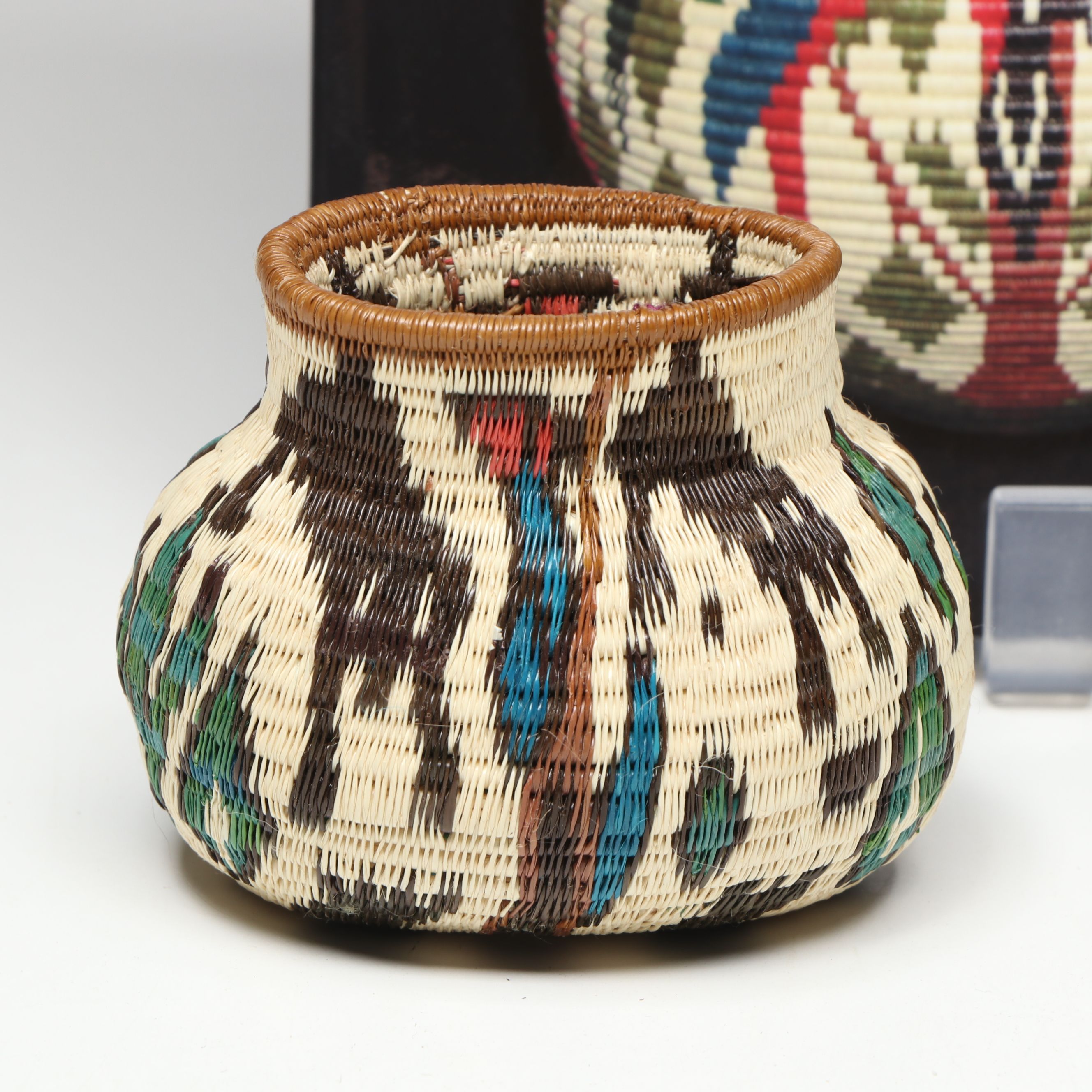 Panamanian Emberá-Wounaan Polychrome Chunga and Nahuala Fiber Baskets