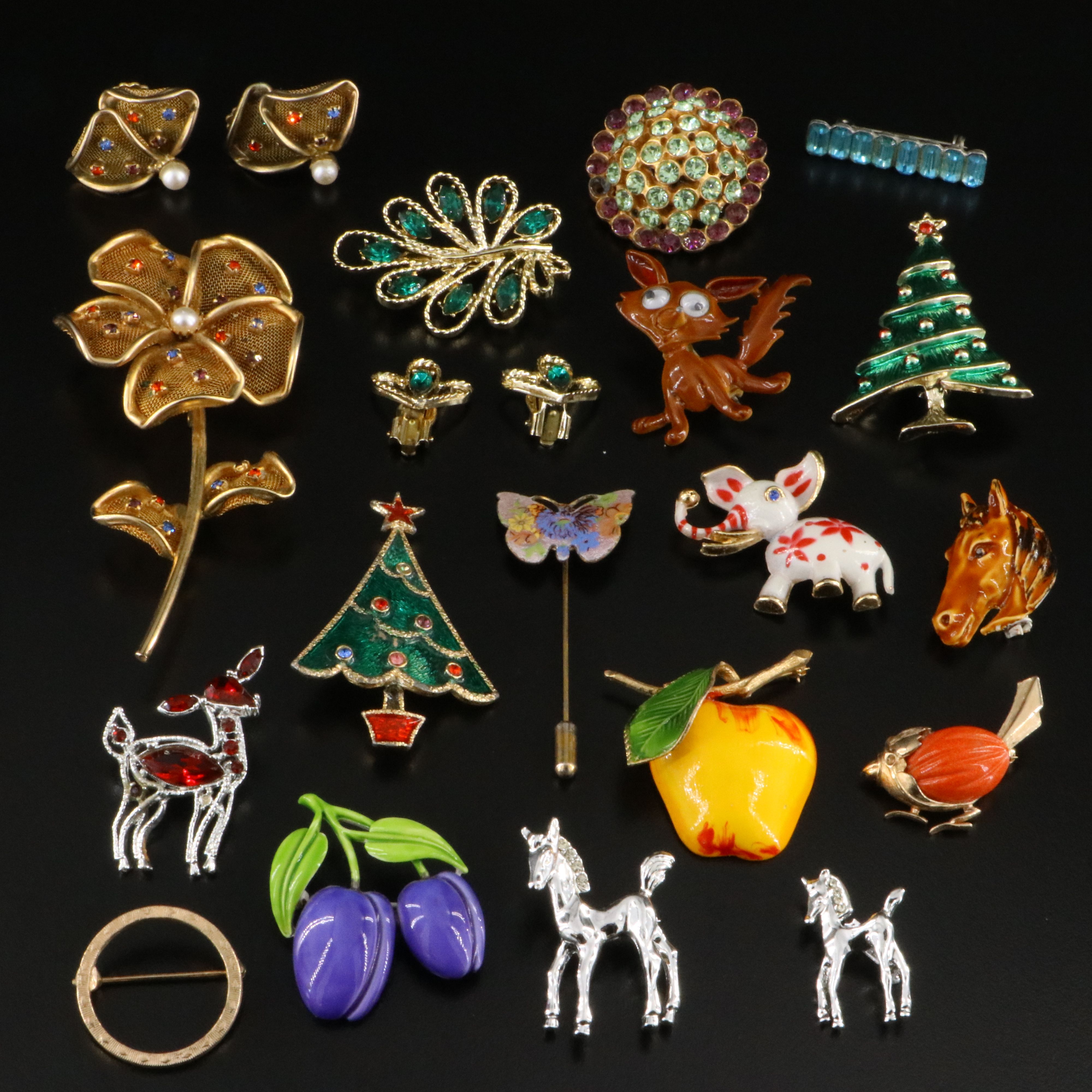 Marrella, Beatrix and Christmas Theme Featured in Vintage Brooches
