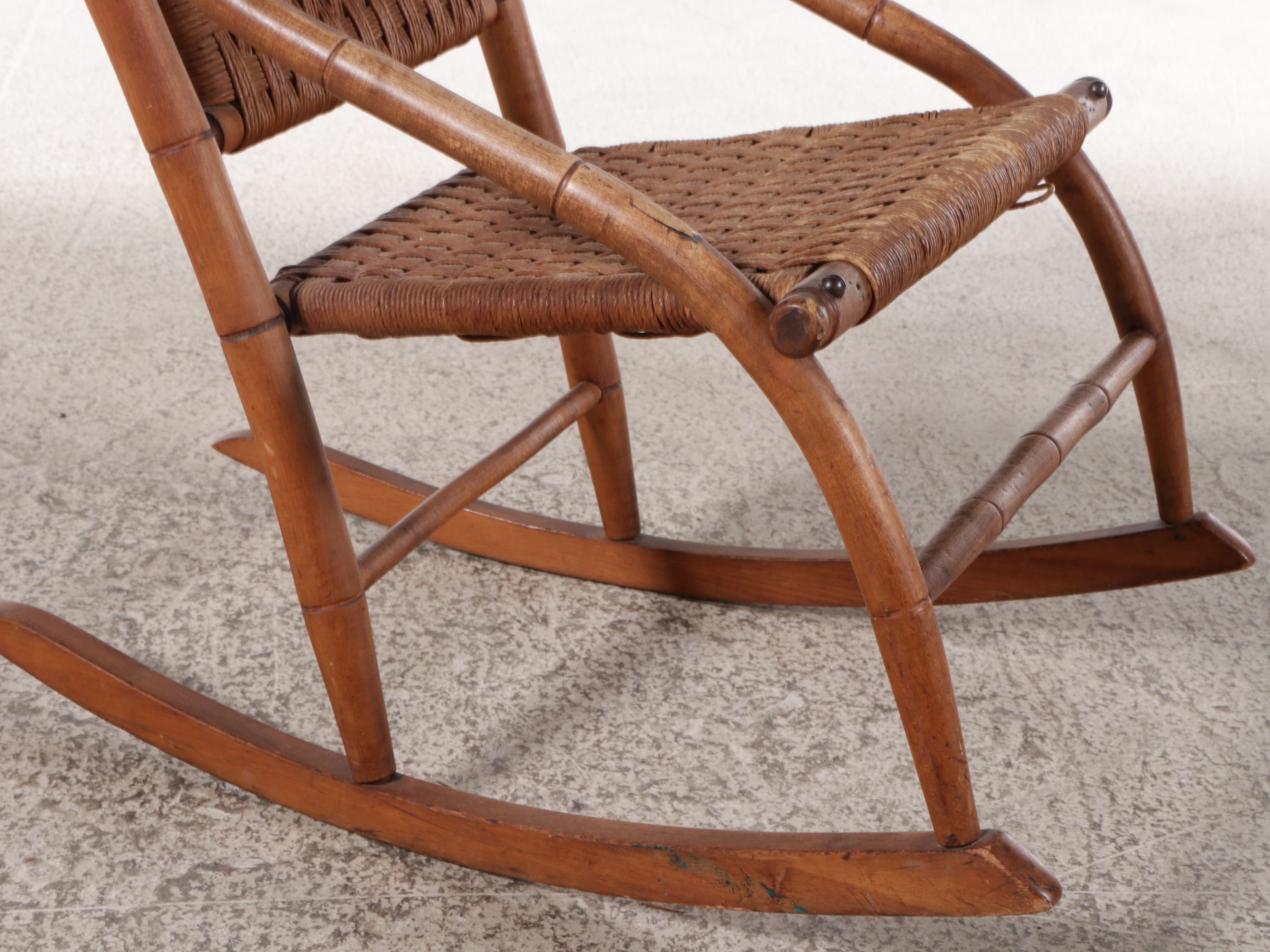 Victorian Aesthetic Movement Wood Rocking Chair with African Maasai Collar