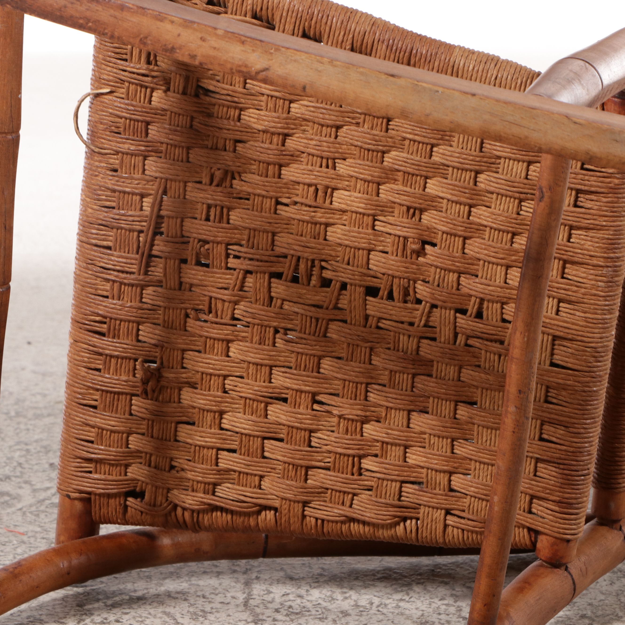 Victorian Aesthetic Movement Wood Rocking Chair with African Maasai Collar