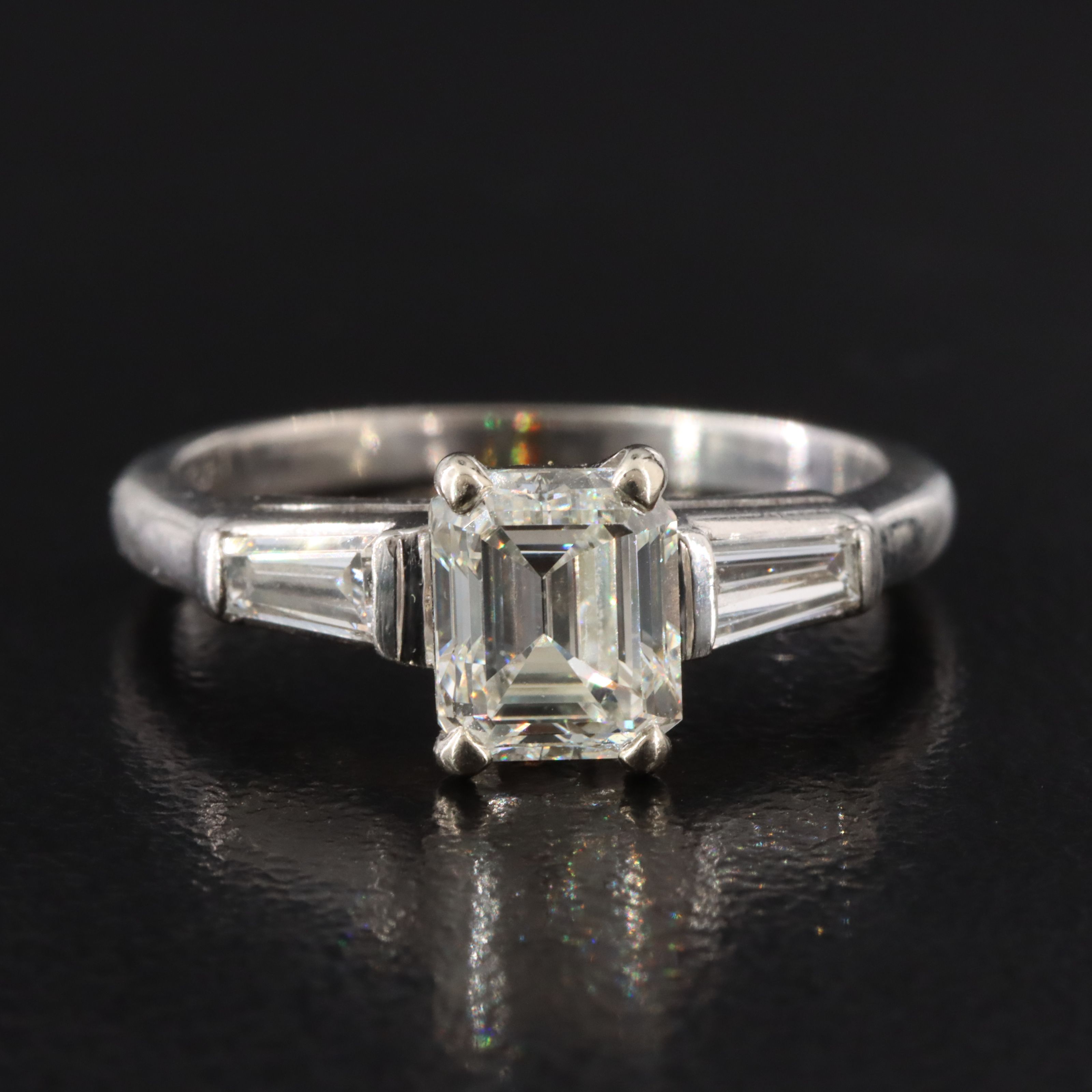 Platinum 1.33 CTW Diamond Ring with 14K Accent