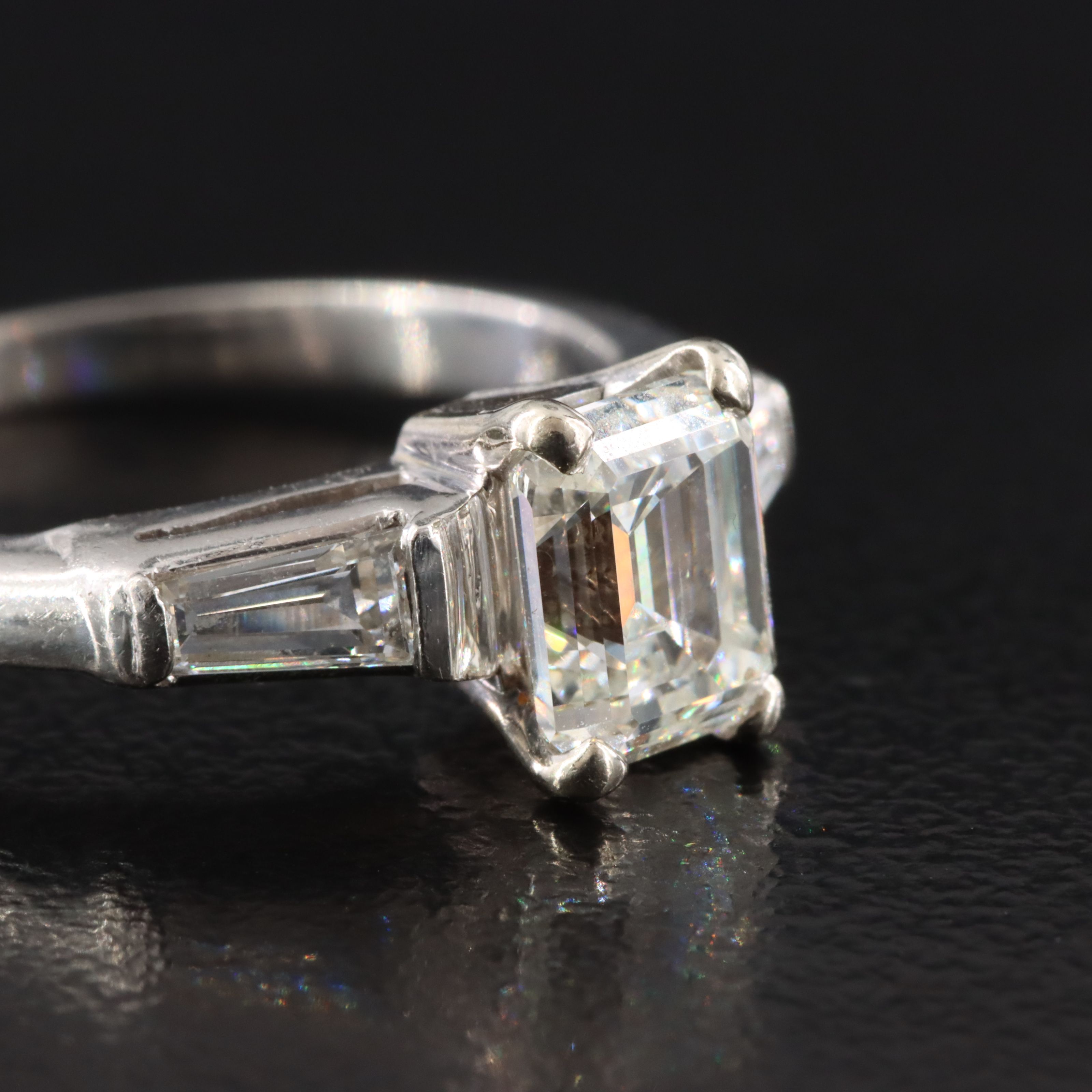 Platinum 1.33 CTW Diamond Ring with 14K Accent