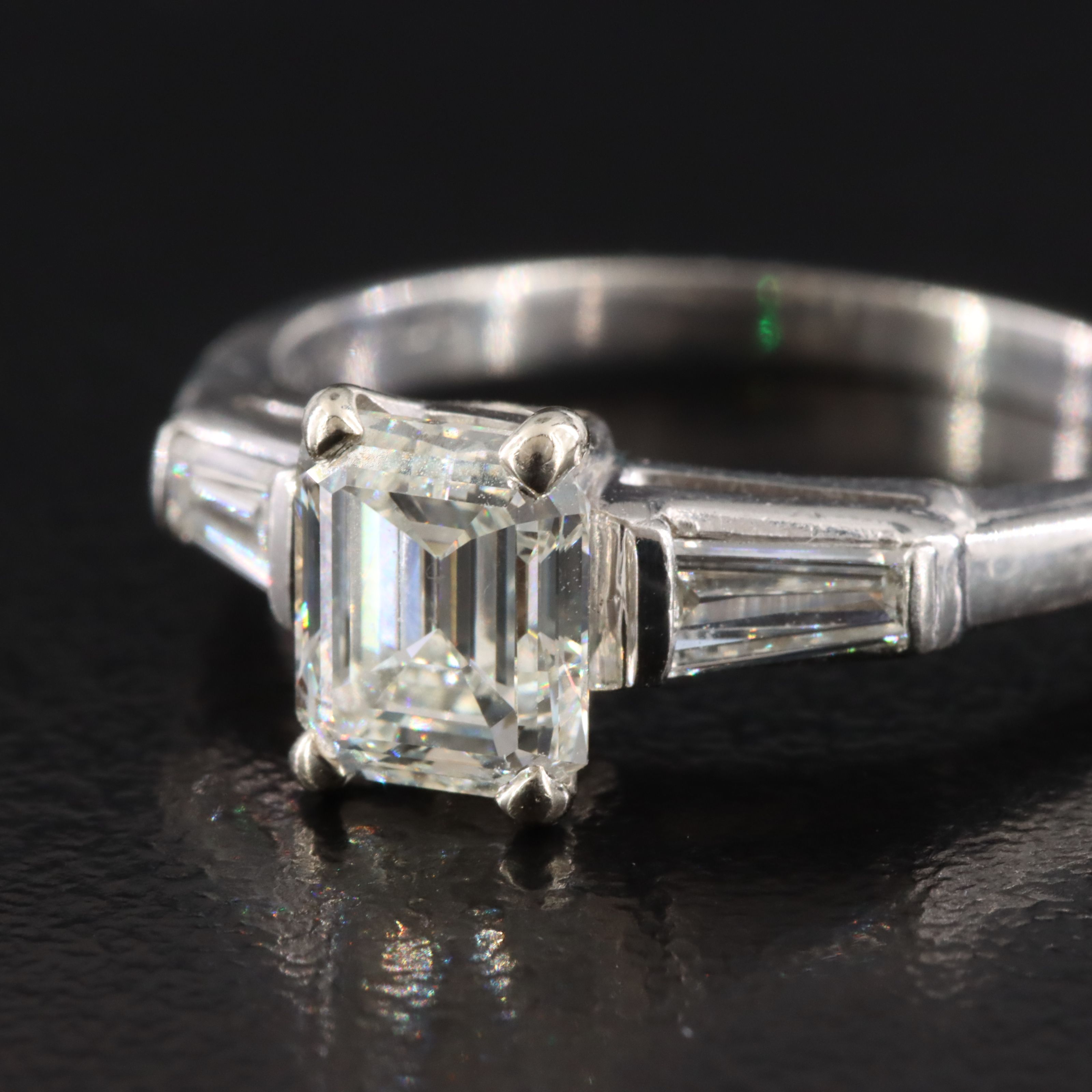 Platinum 1.33 CTW Diamond Ring with 14K Accent