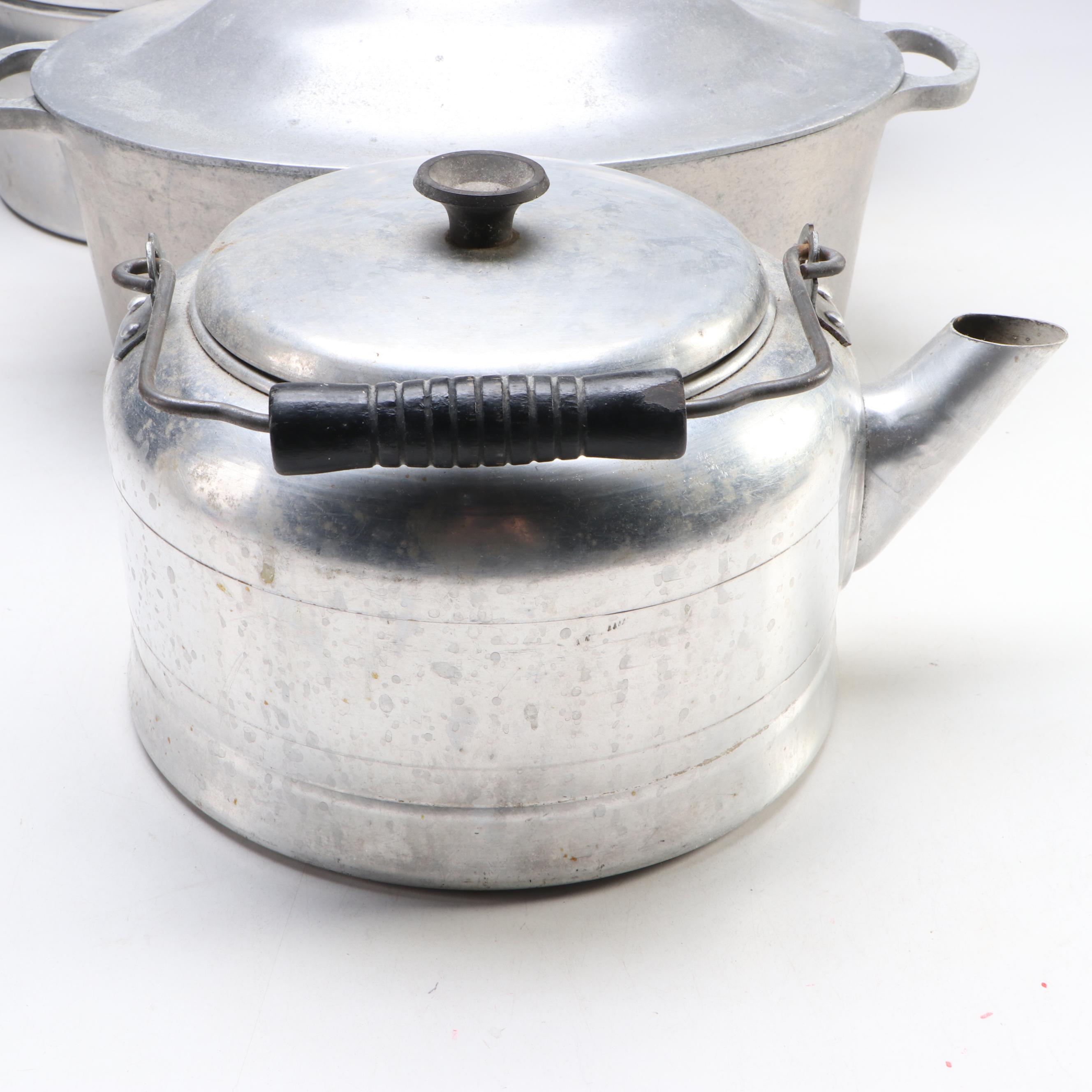 Banner Dutch Oven with Comet Kettle and Other Aluminum Vessels